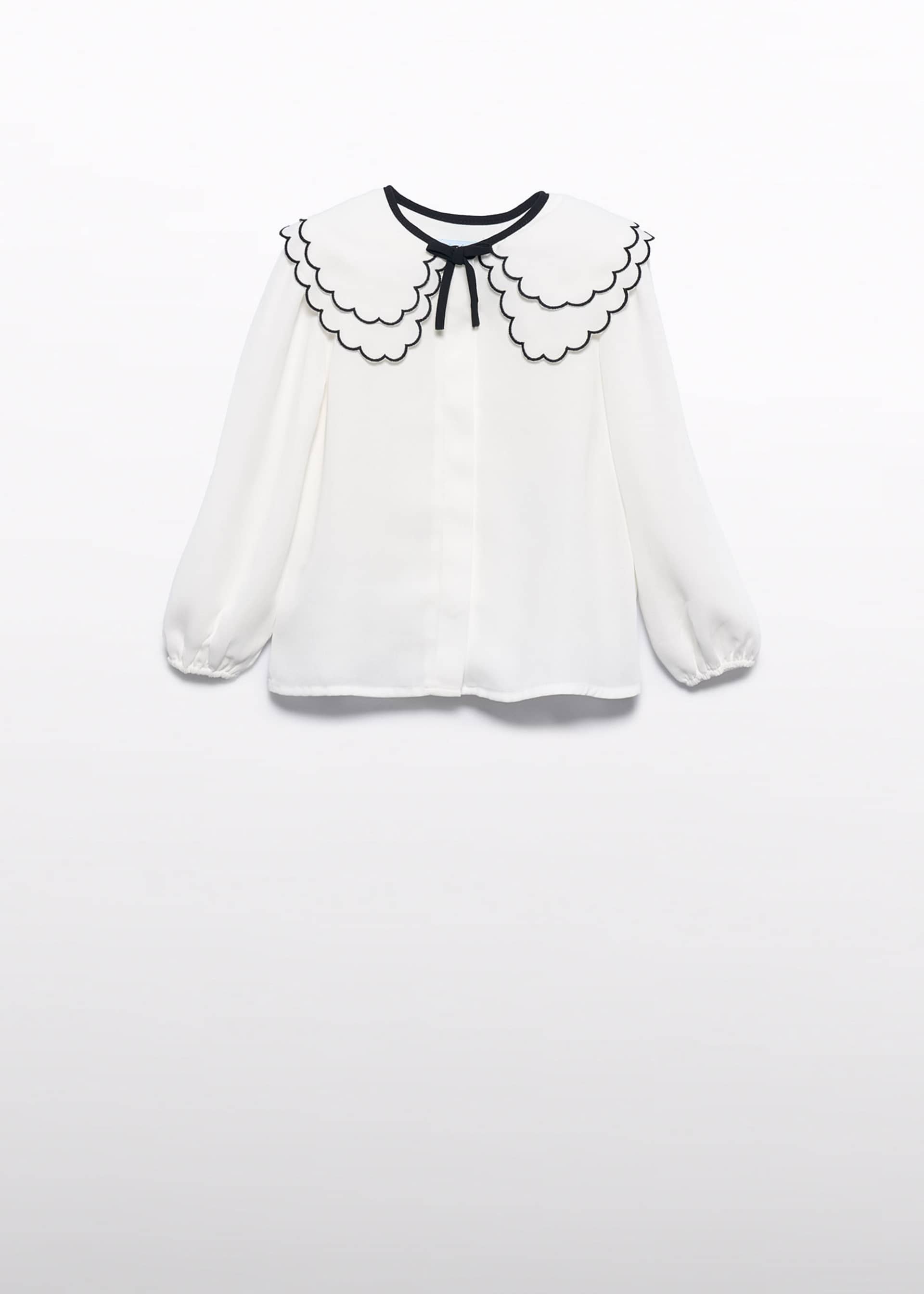 Blusa gasa gola bordada menina