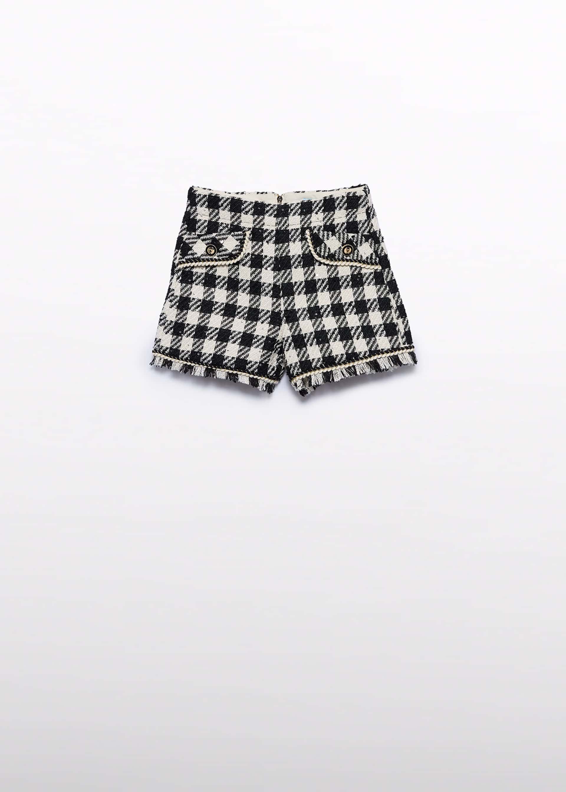 Girl Vichy Sequin Bermuda Shorts