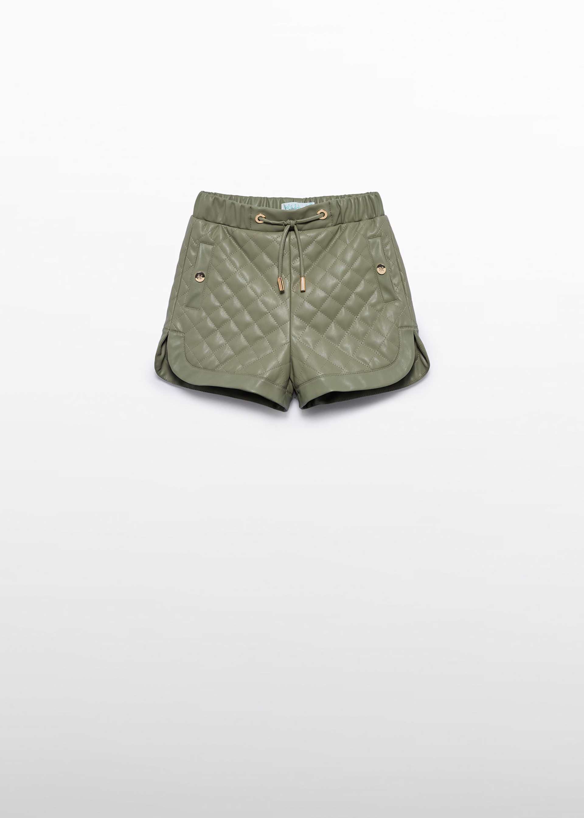 girls quilted faux leather bermuda shorts