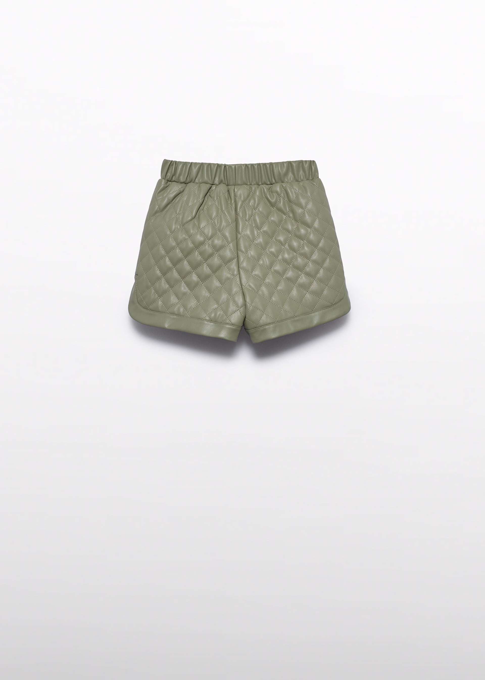 Girl Quilted Faux Leather Bermuda Shorts