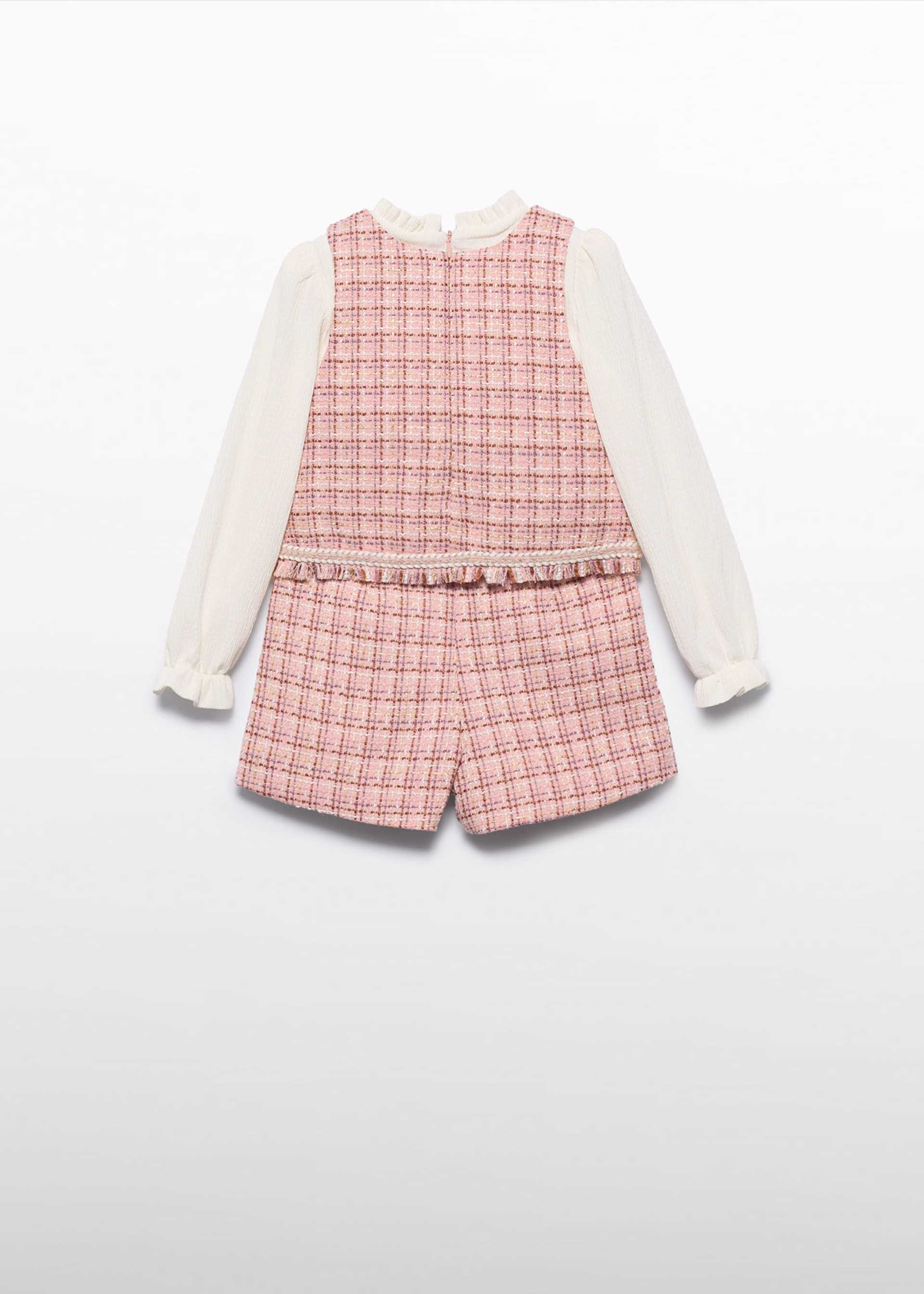 Girl Combined Tweed Bermuda Shorts Set