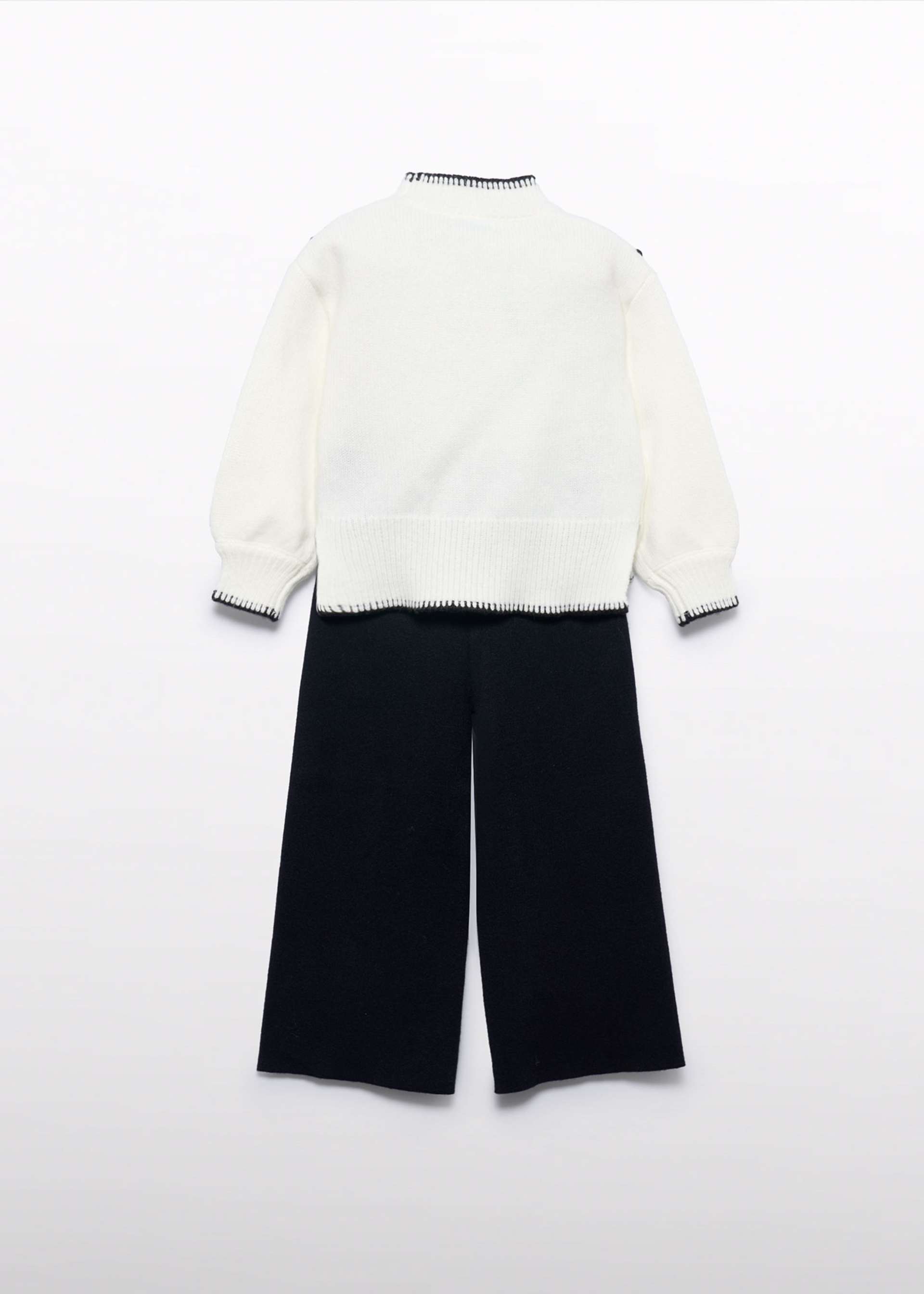 girls embroidered knit trouser set