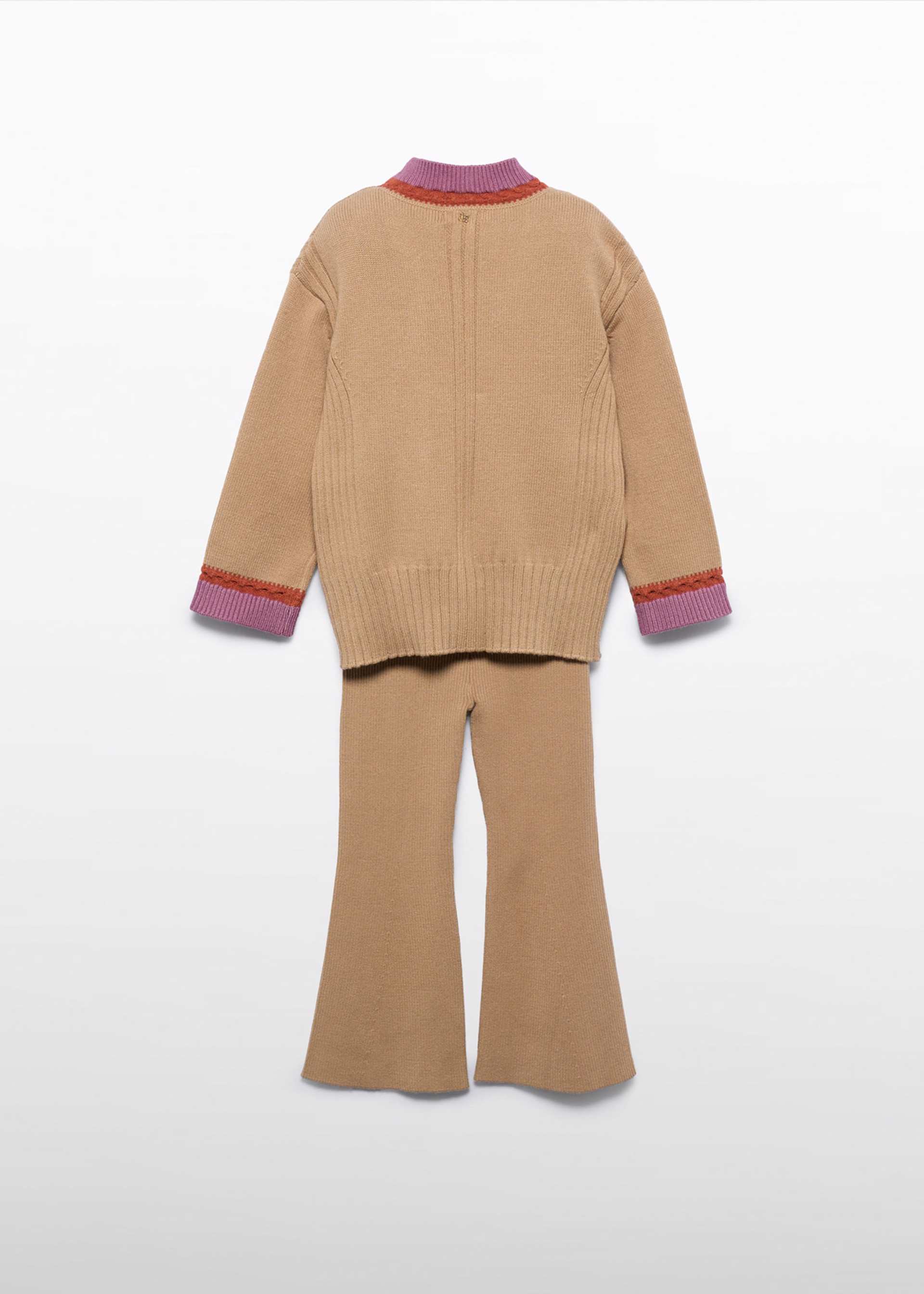 Conjunto pantalón tricot canalé niña