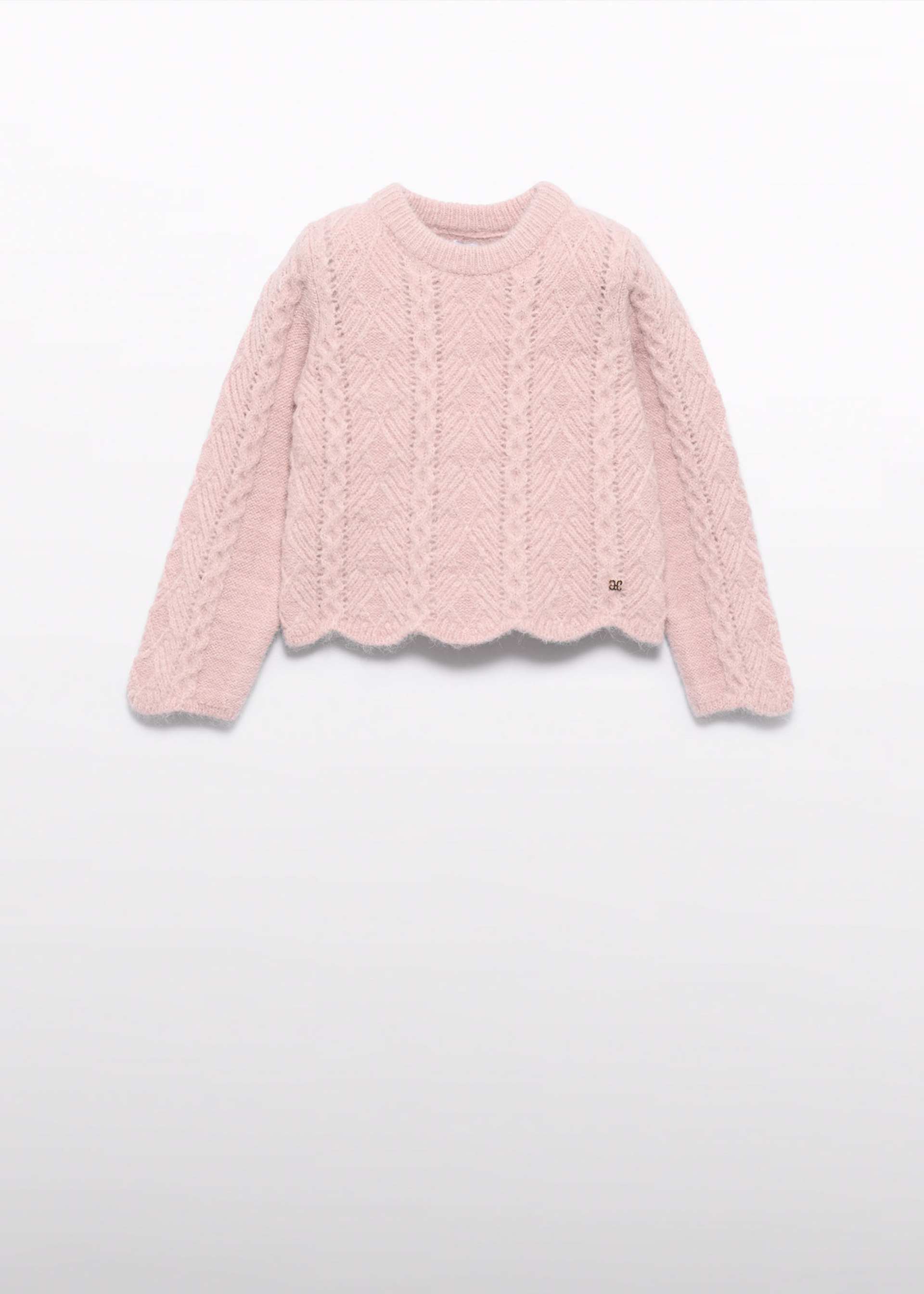 Maglione in maglia trafori onde bambina