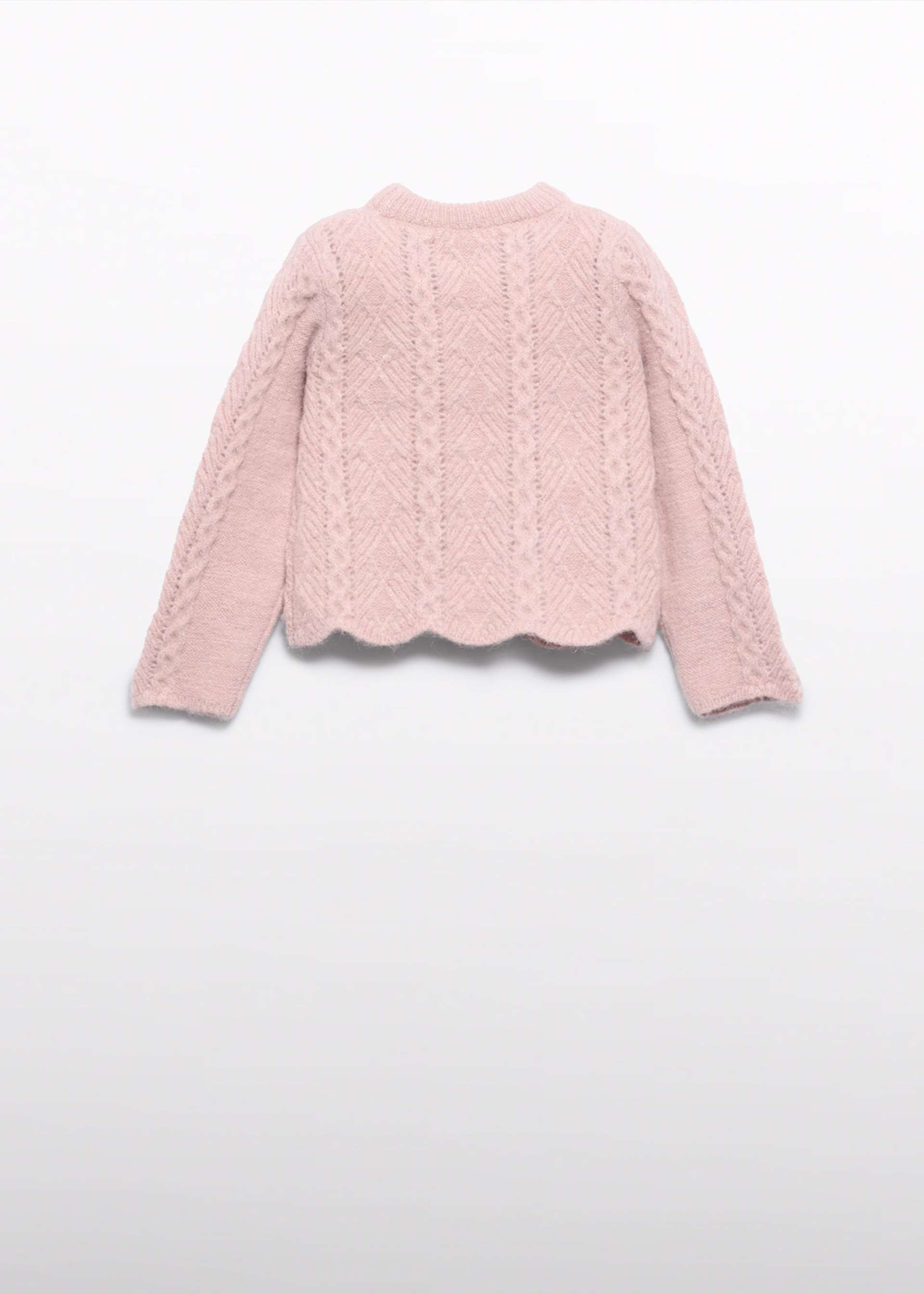 girls open-knit jumper with wave pattern