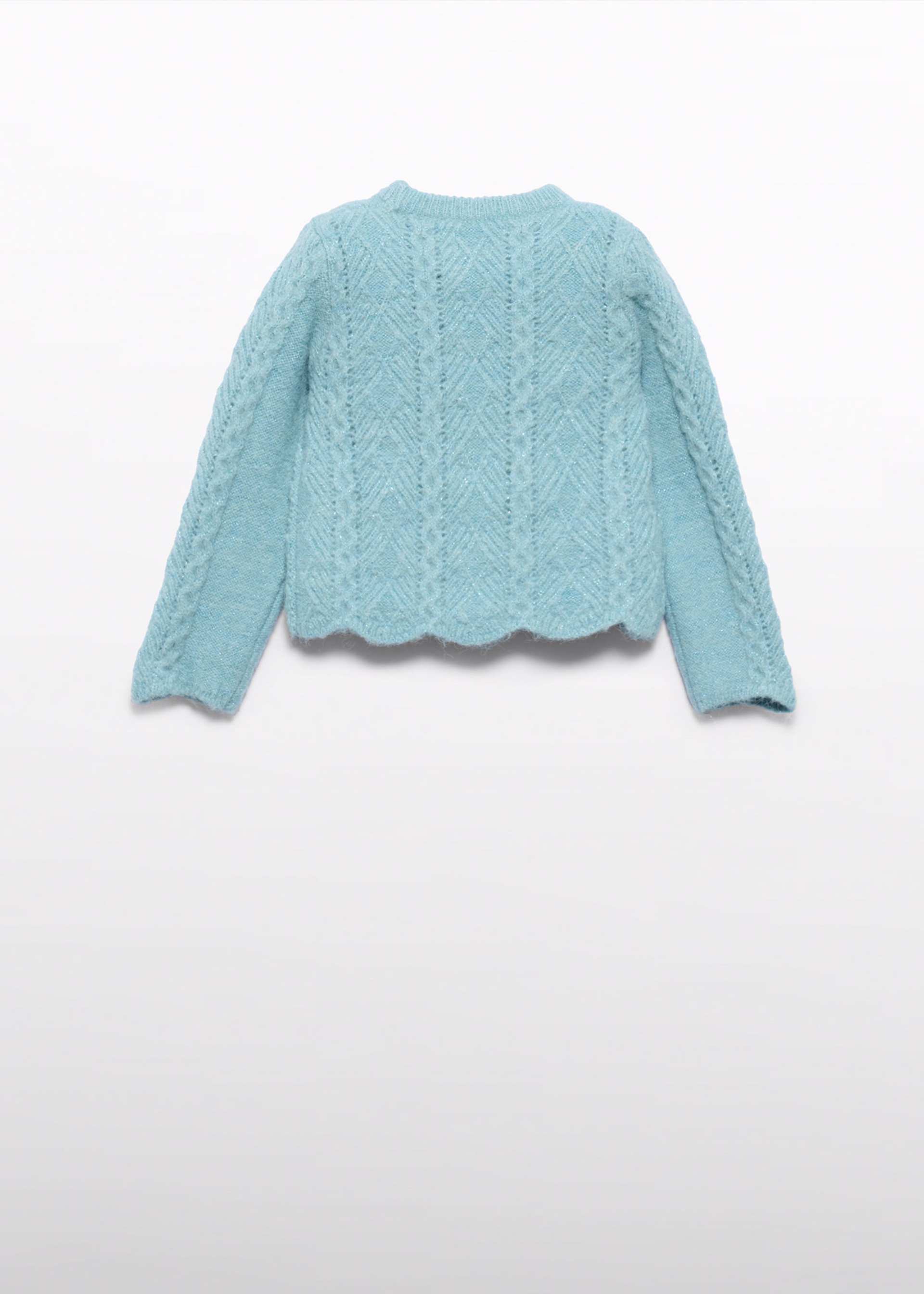 girls open-knit jumper with wave pattern