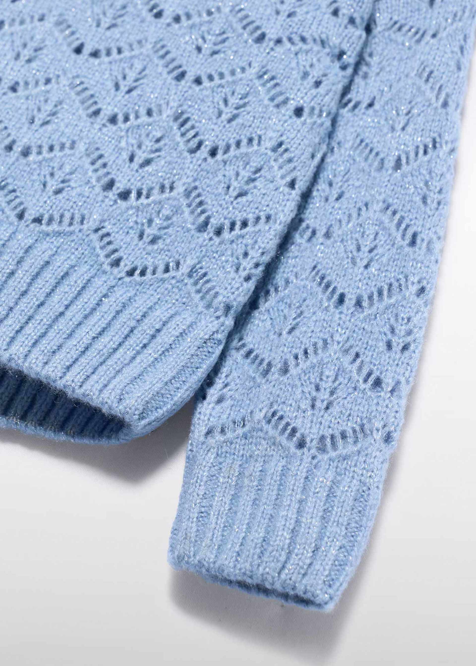 Girls open-knit roll turtleneck jumper