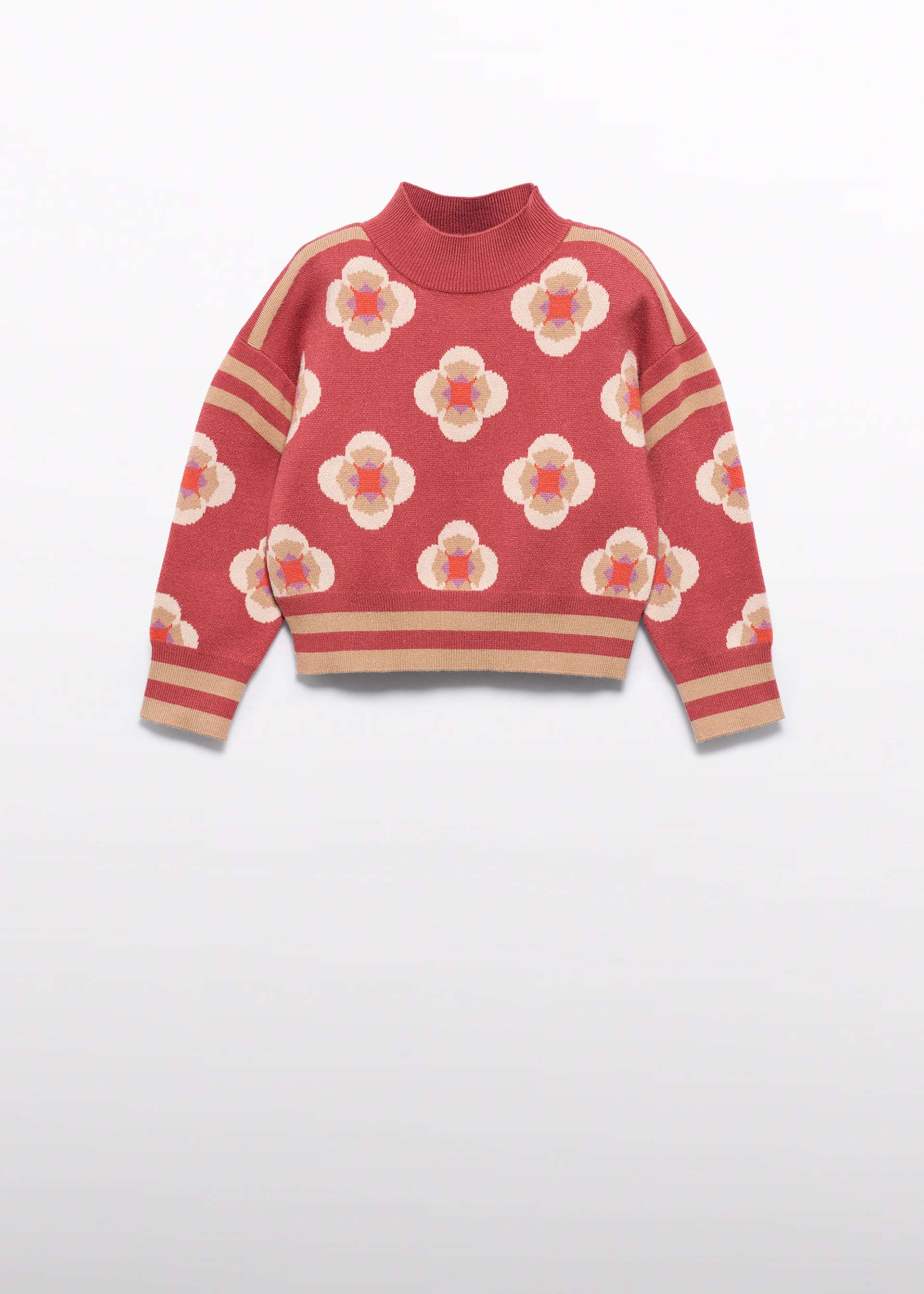 Maglione jacquard geometrico bambina