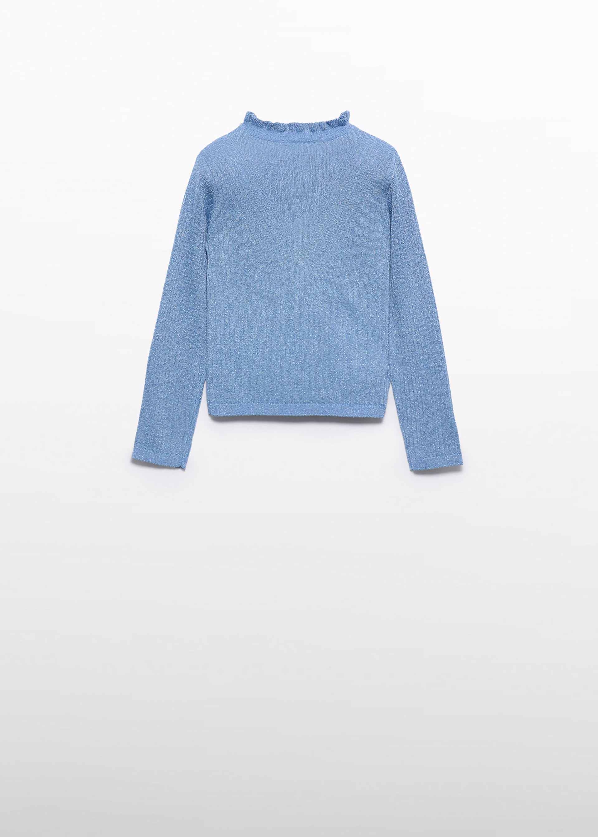 girls sparkly ribbed knit top with high neck