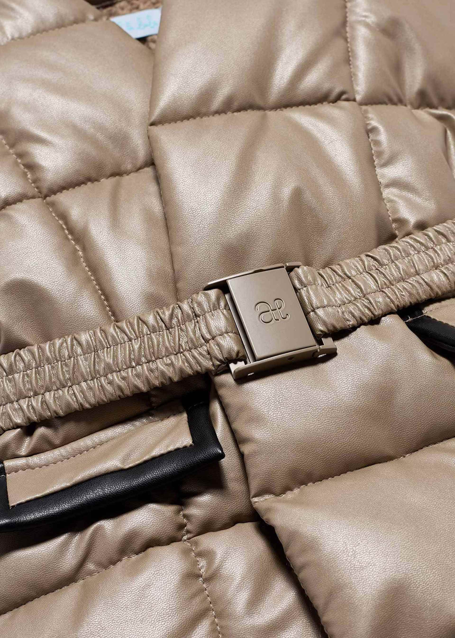 girl's quilted faux leather vest