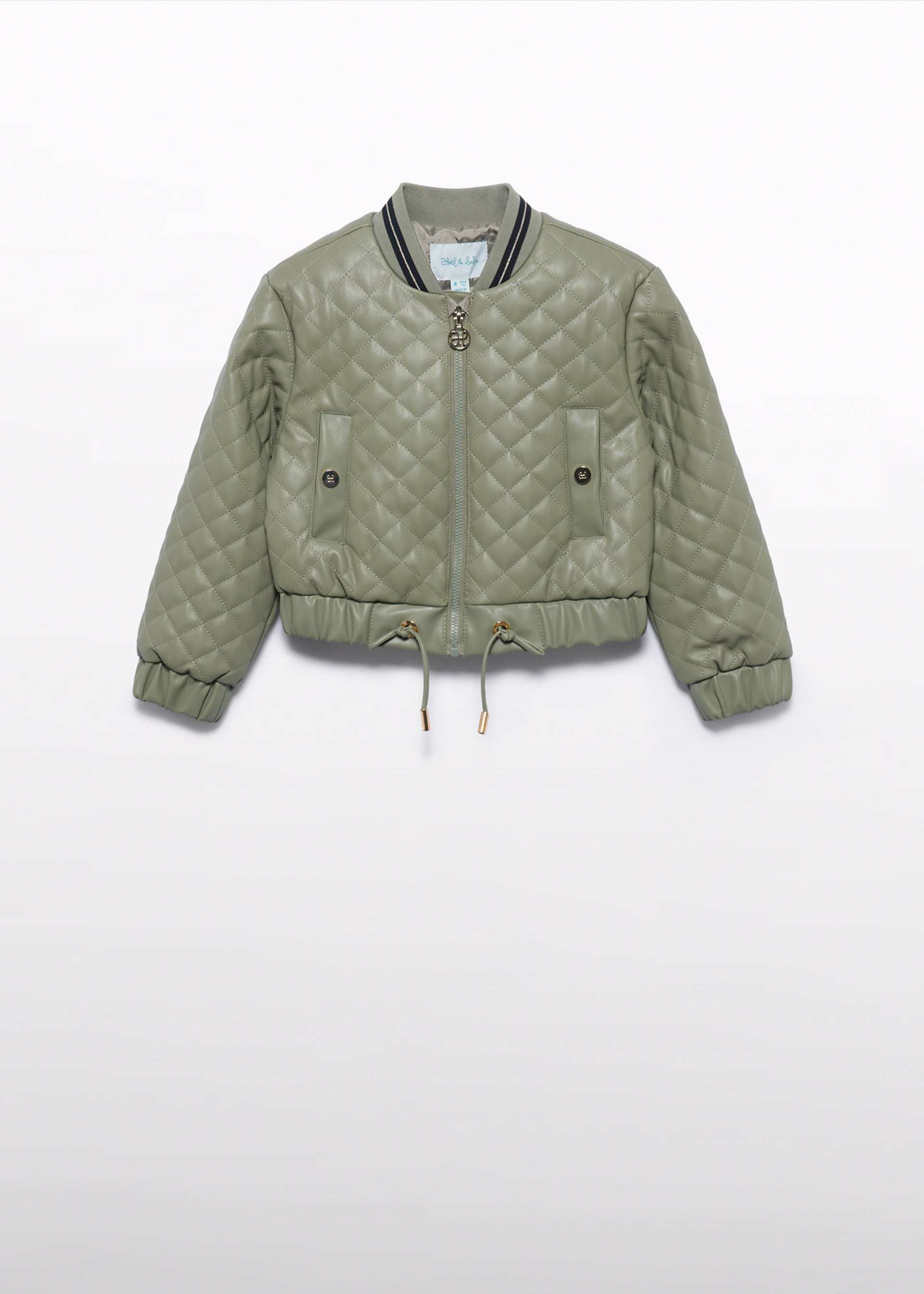 Girl's quilted faux leather jacket