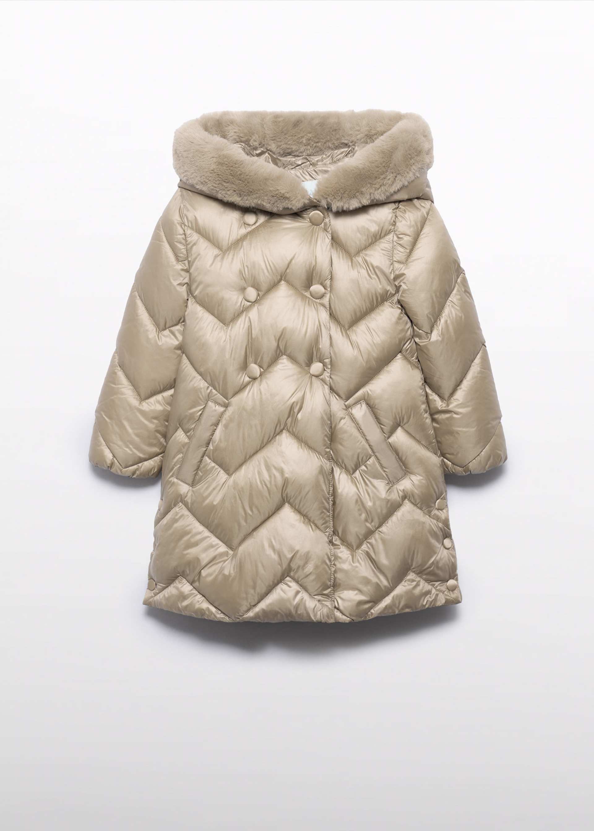 Manteau long matelassé fille