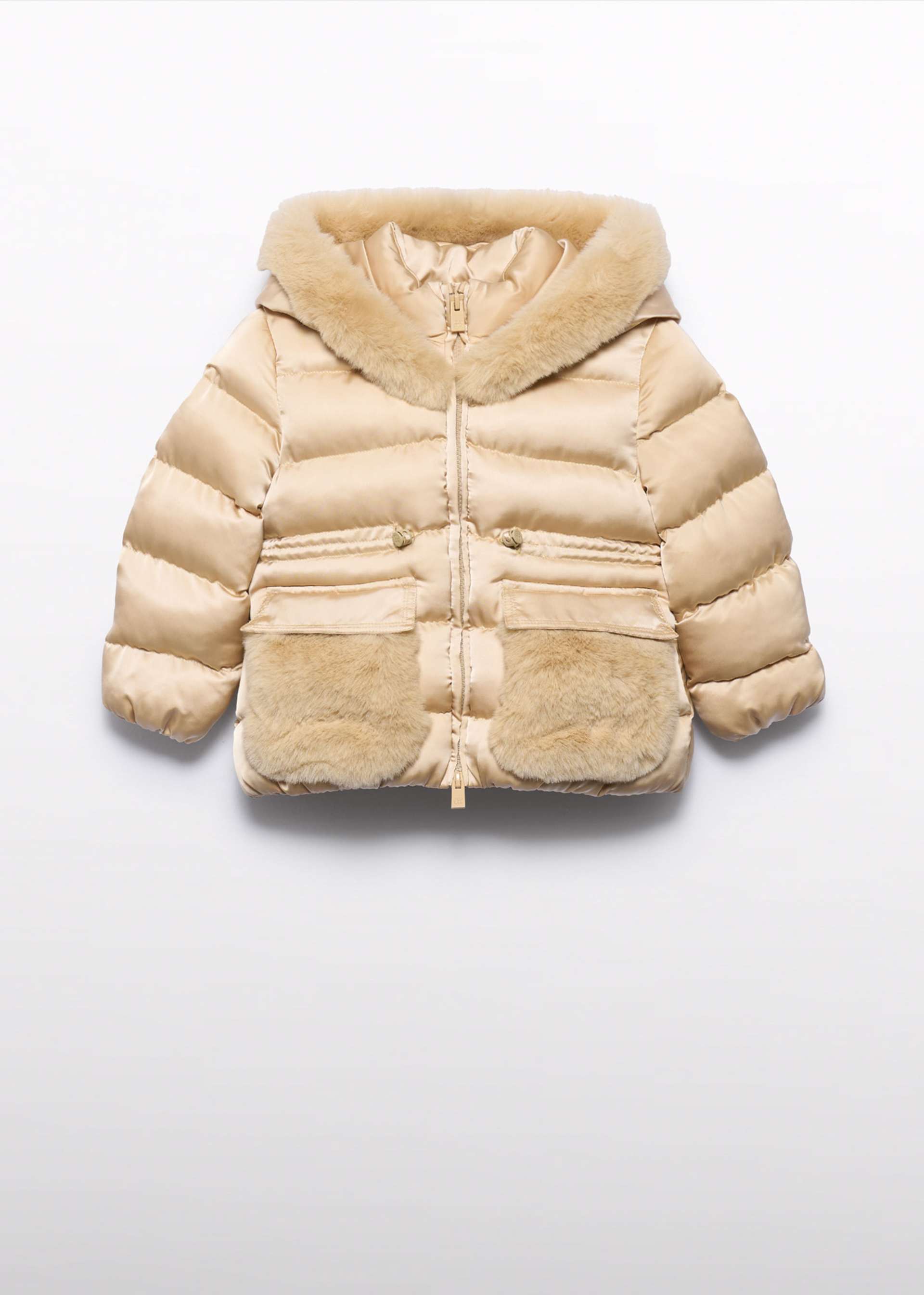 Manteau de fourrure en satin fille