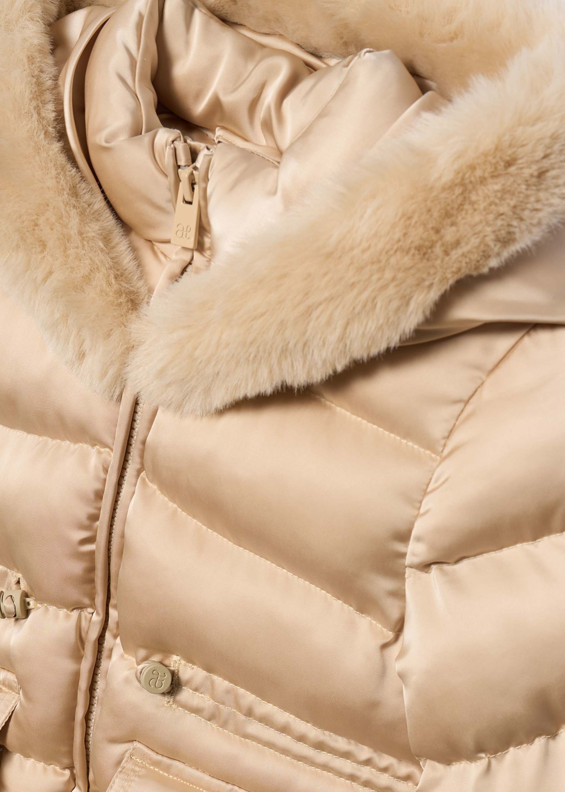 Girls satin fur coat