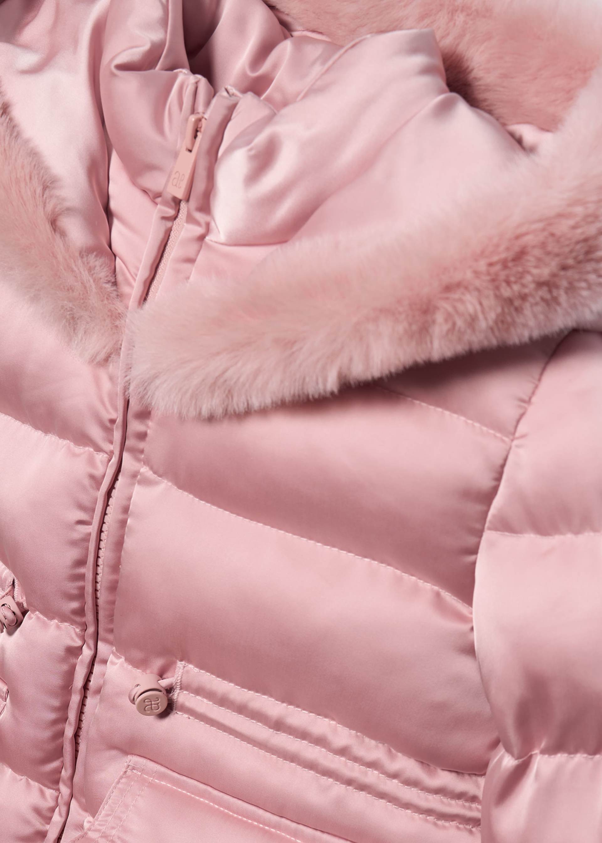 Manteau de fourrure en satin fille