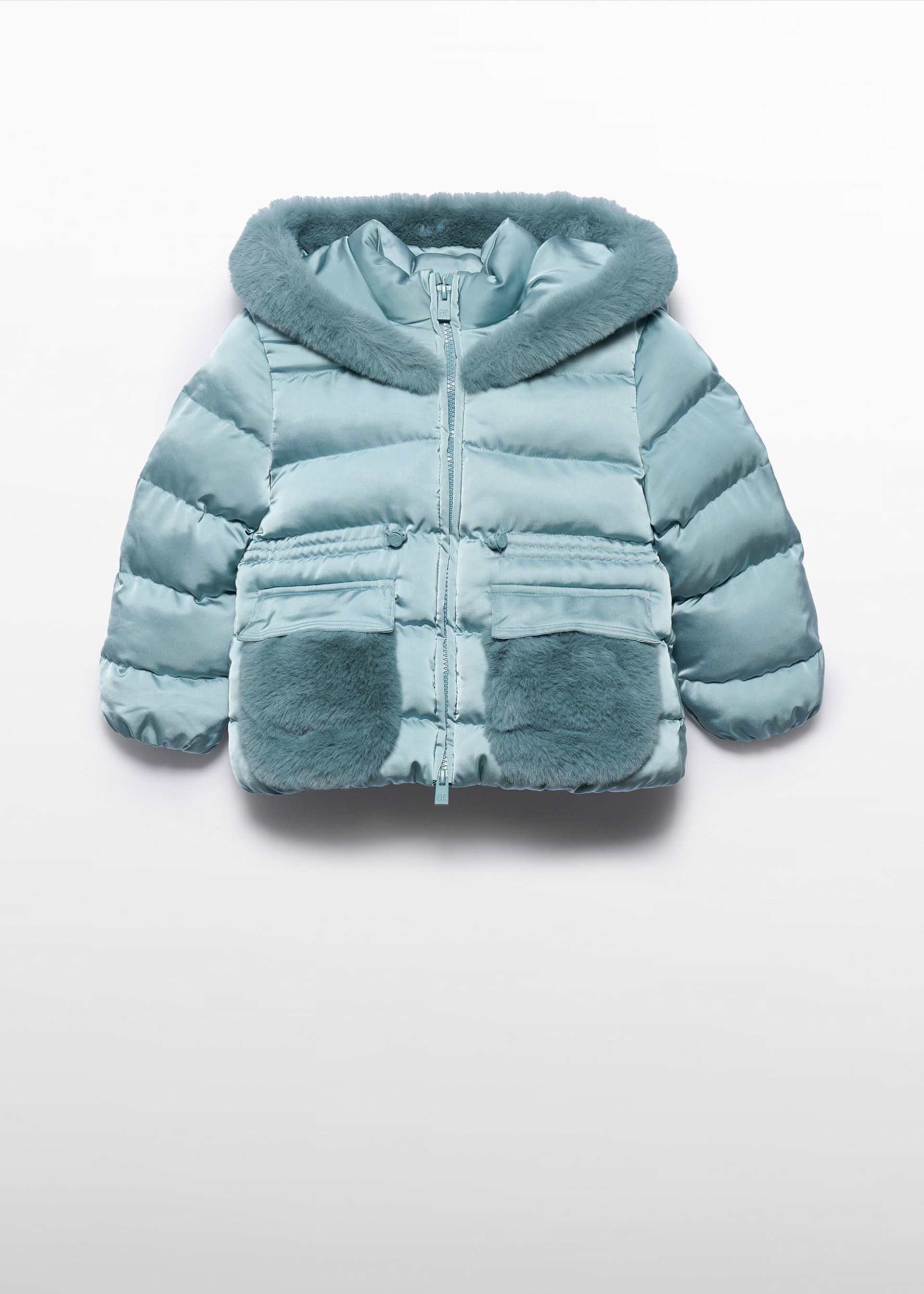 Manteau de fourrure en satin fille