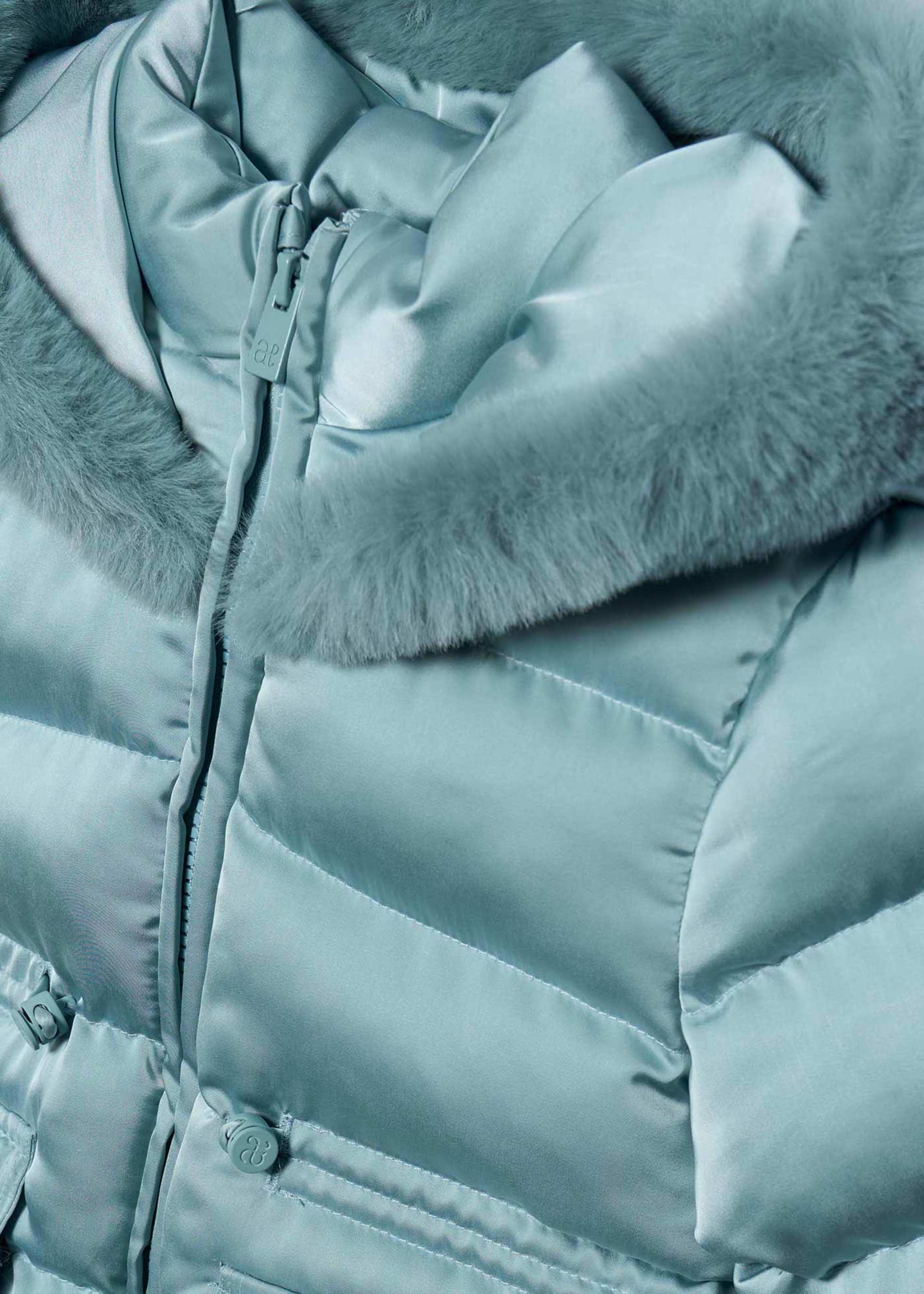 Manteau de fourrure en satin fille