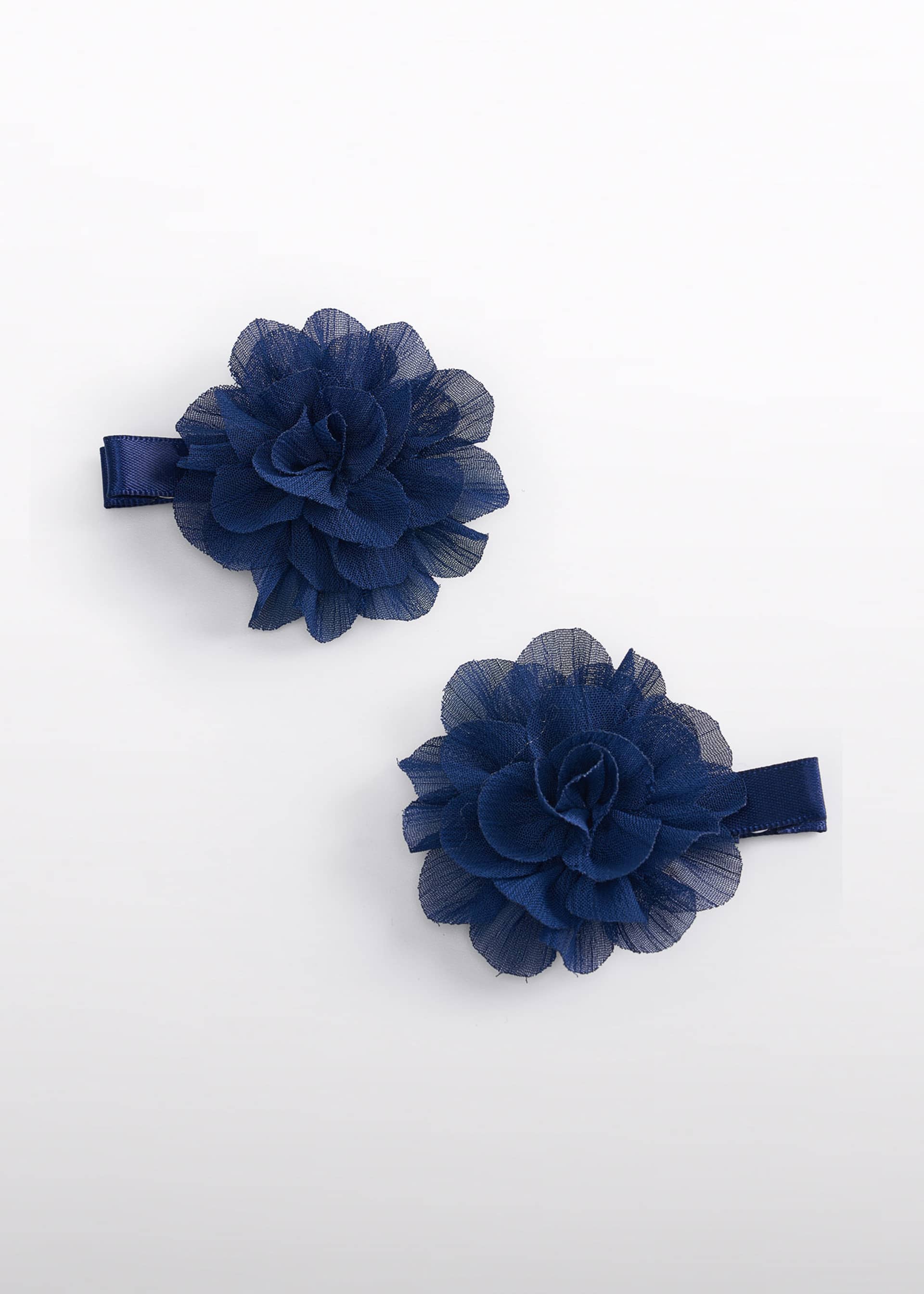 girls tulle flower clips