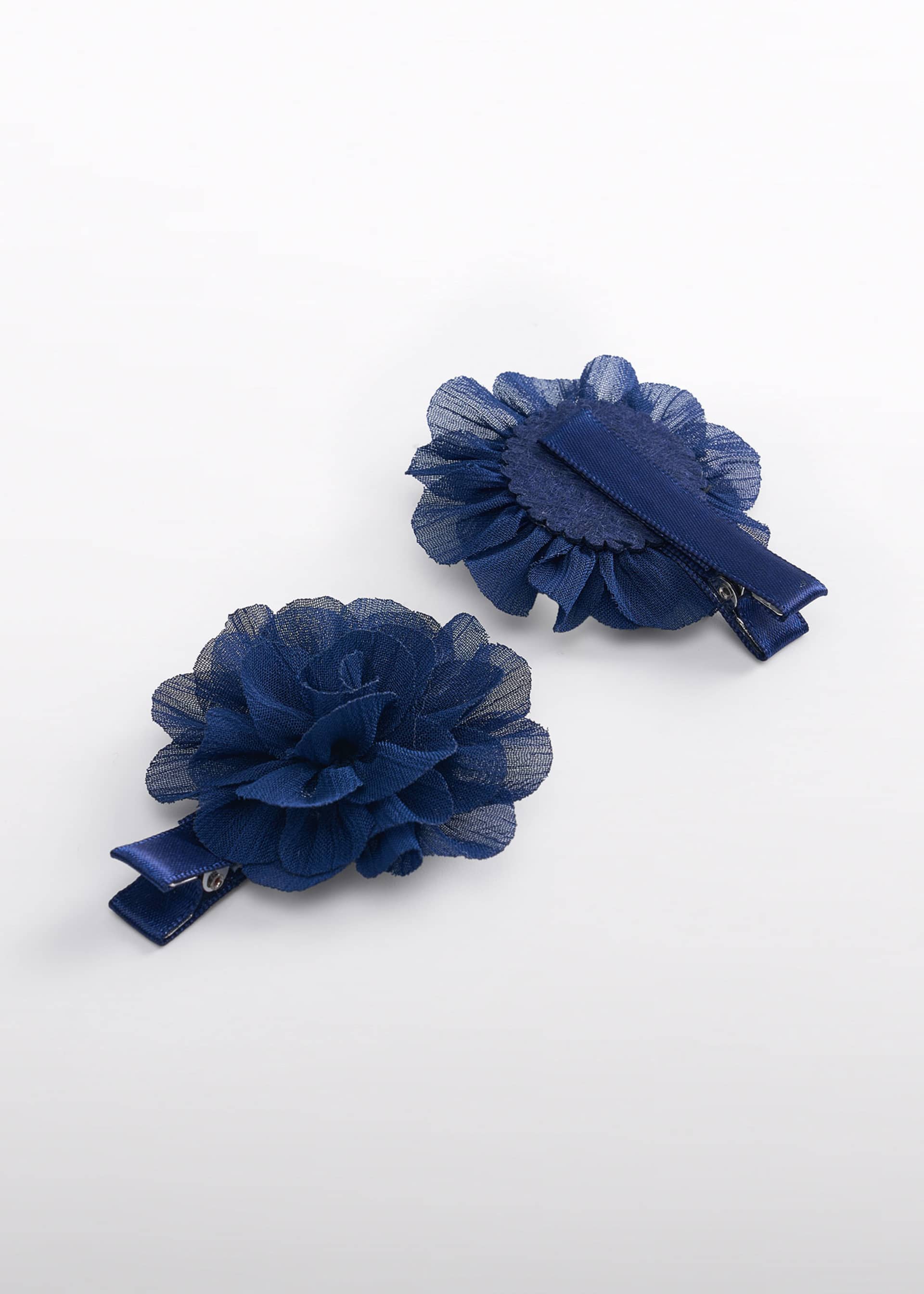 girls tulle flower clips