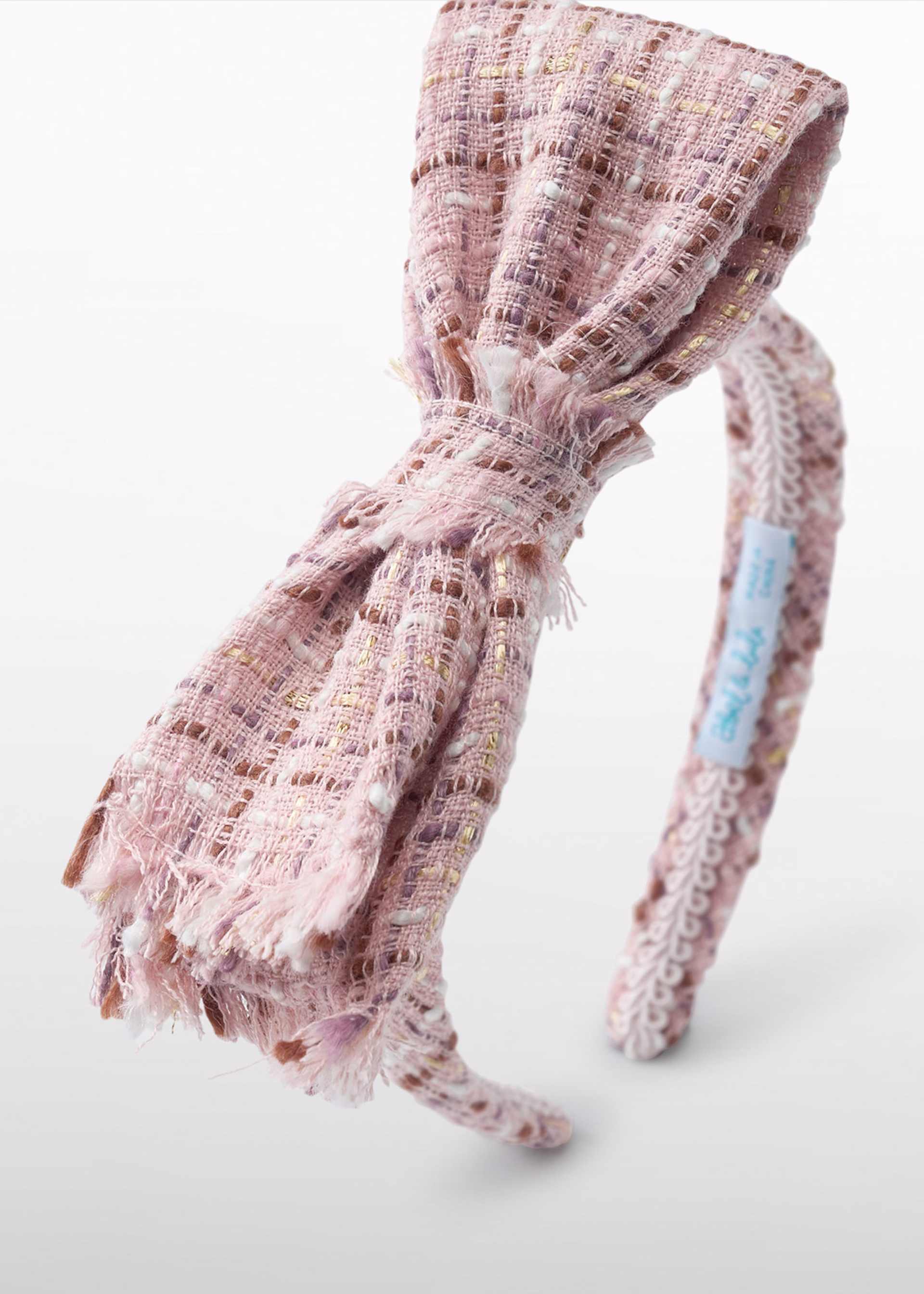 Diadema tweed fiocco bambina