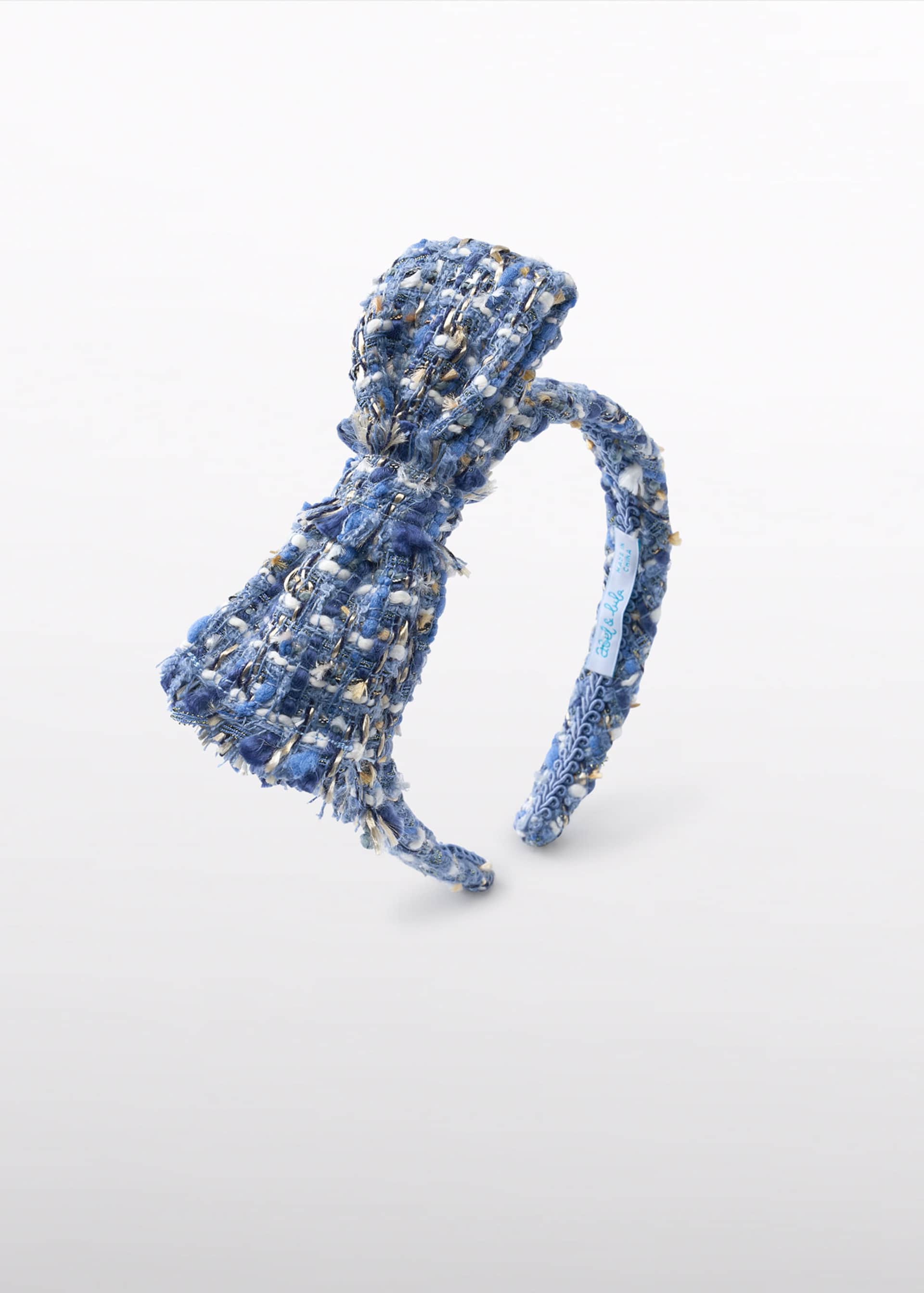 Diadema tweed fiocco bambina