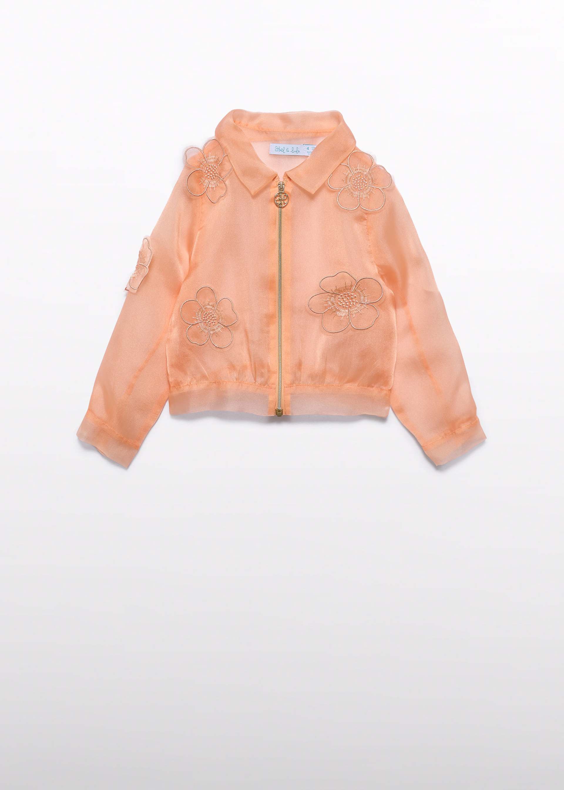 Veste en organza à fleurs 3D fille