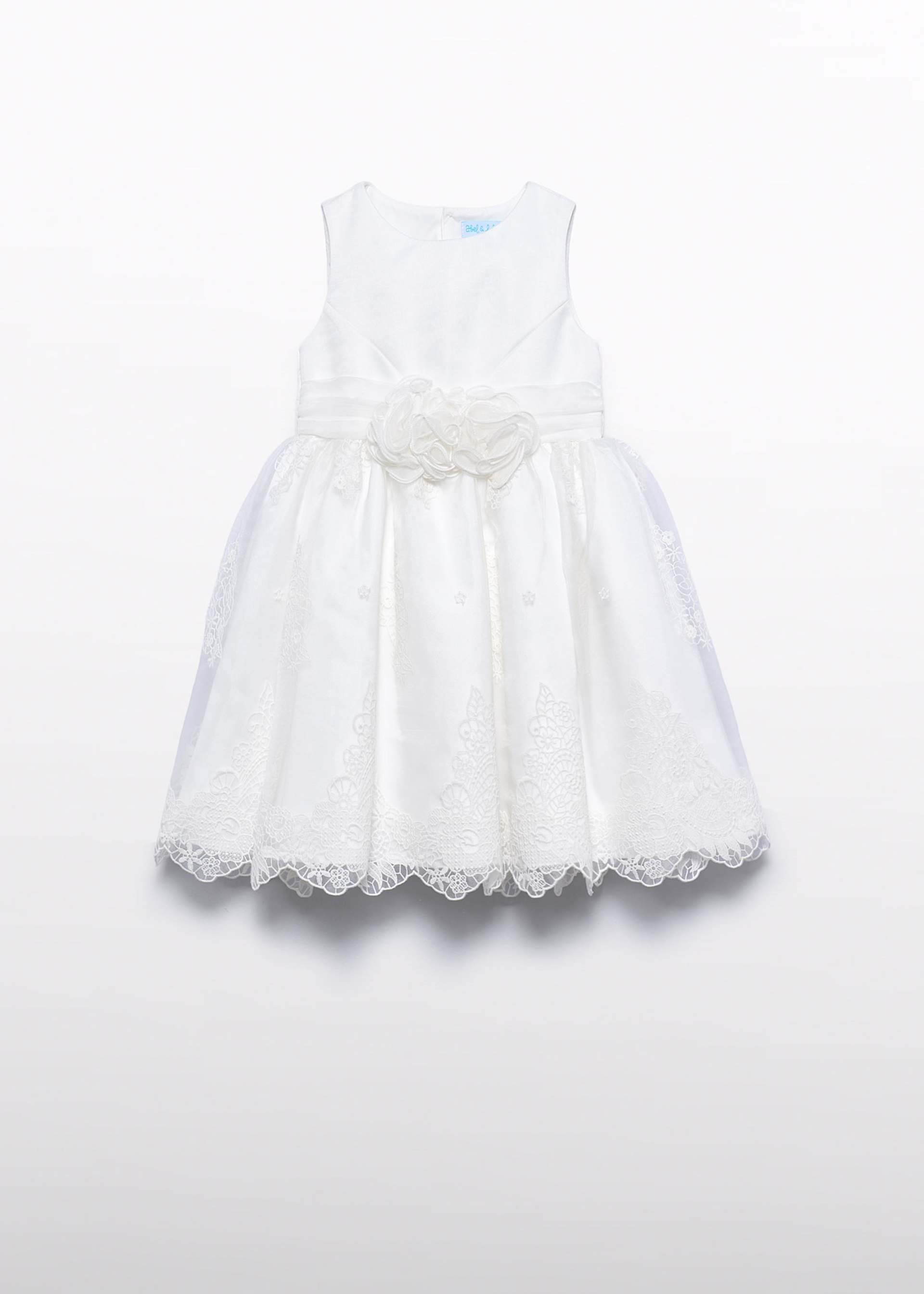 Robe en organza brodée fille