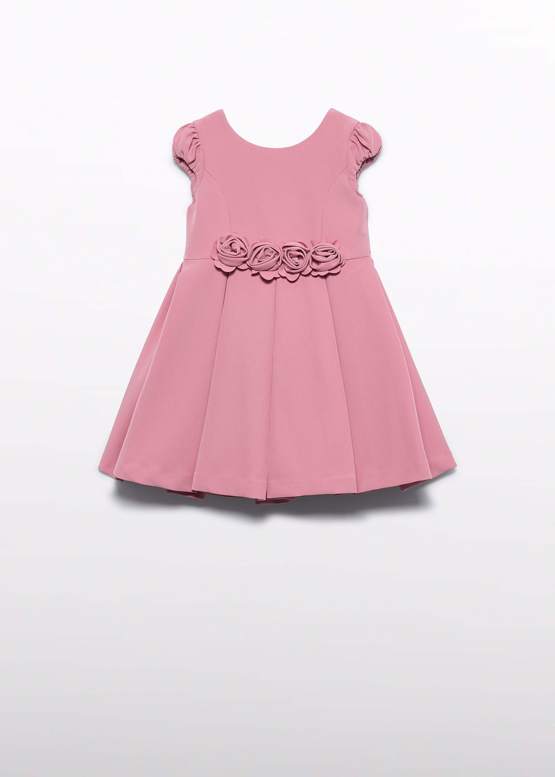 Vestido crepe detalhe flores menina
