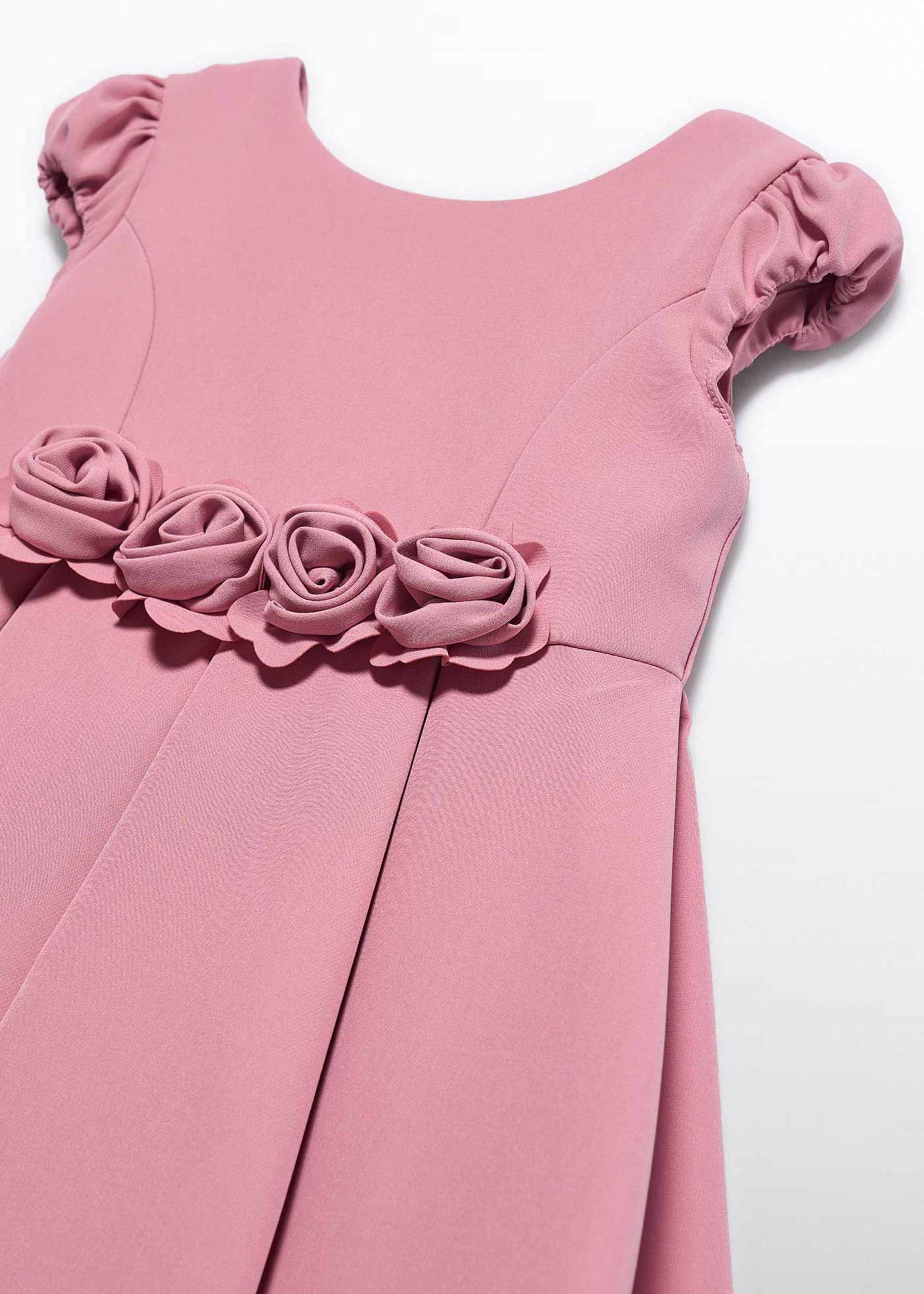 Crepe dress with floral detail for girls