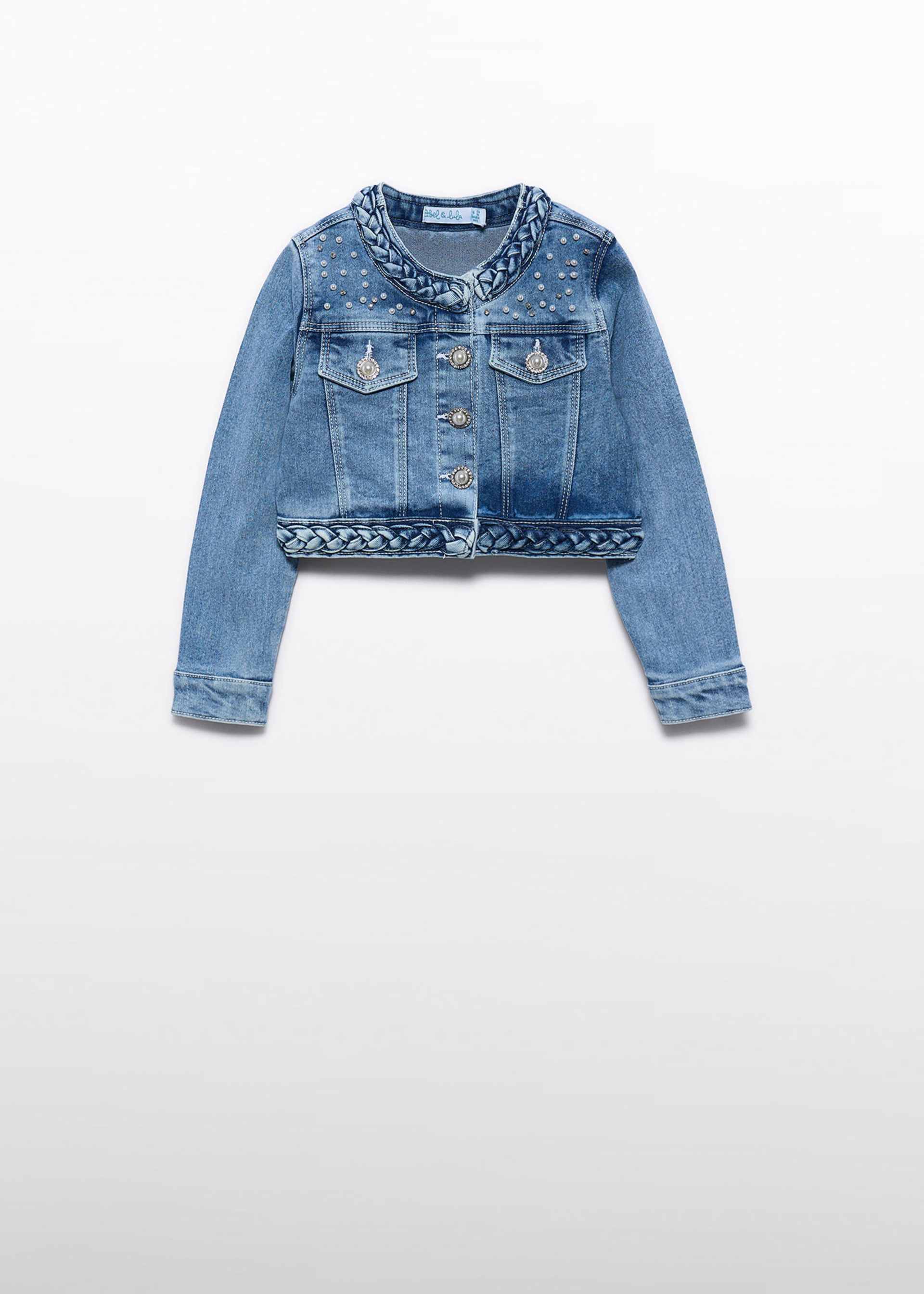 Veste en jean perles fille