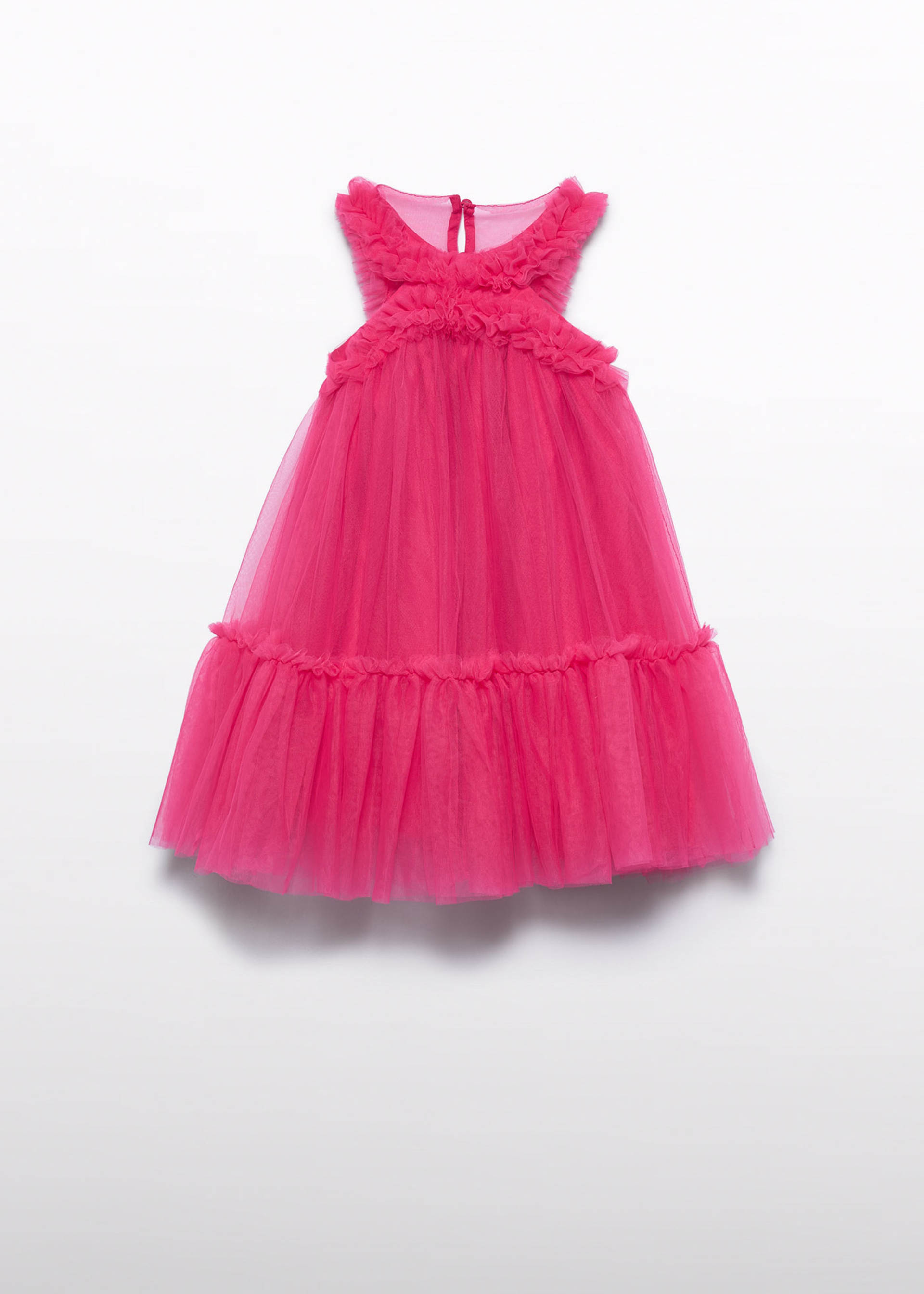 Vestido tule folhos menina