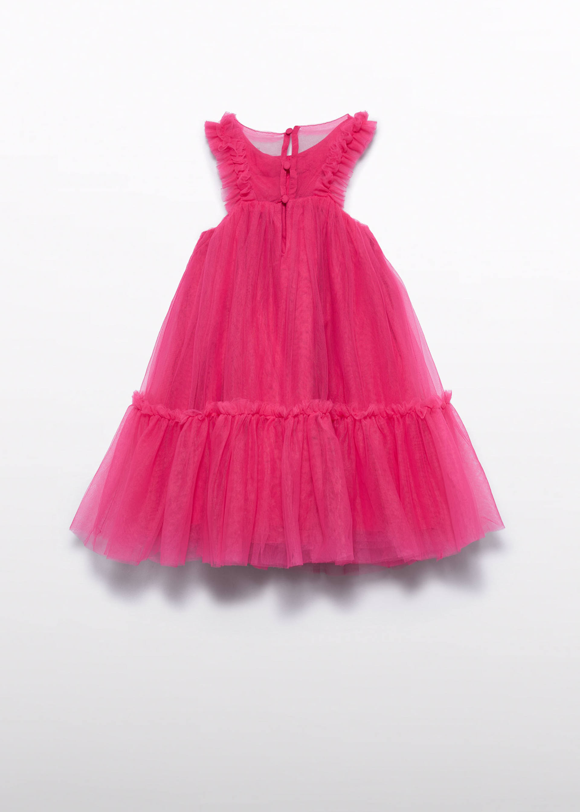 Vestido tule folhos menina