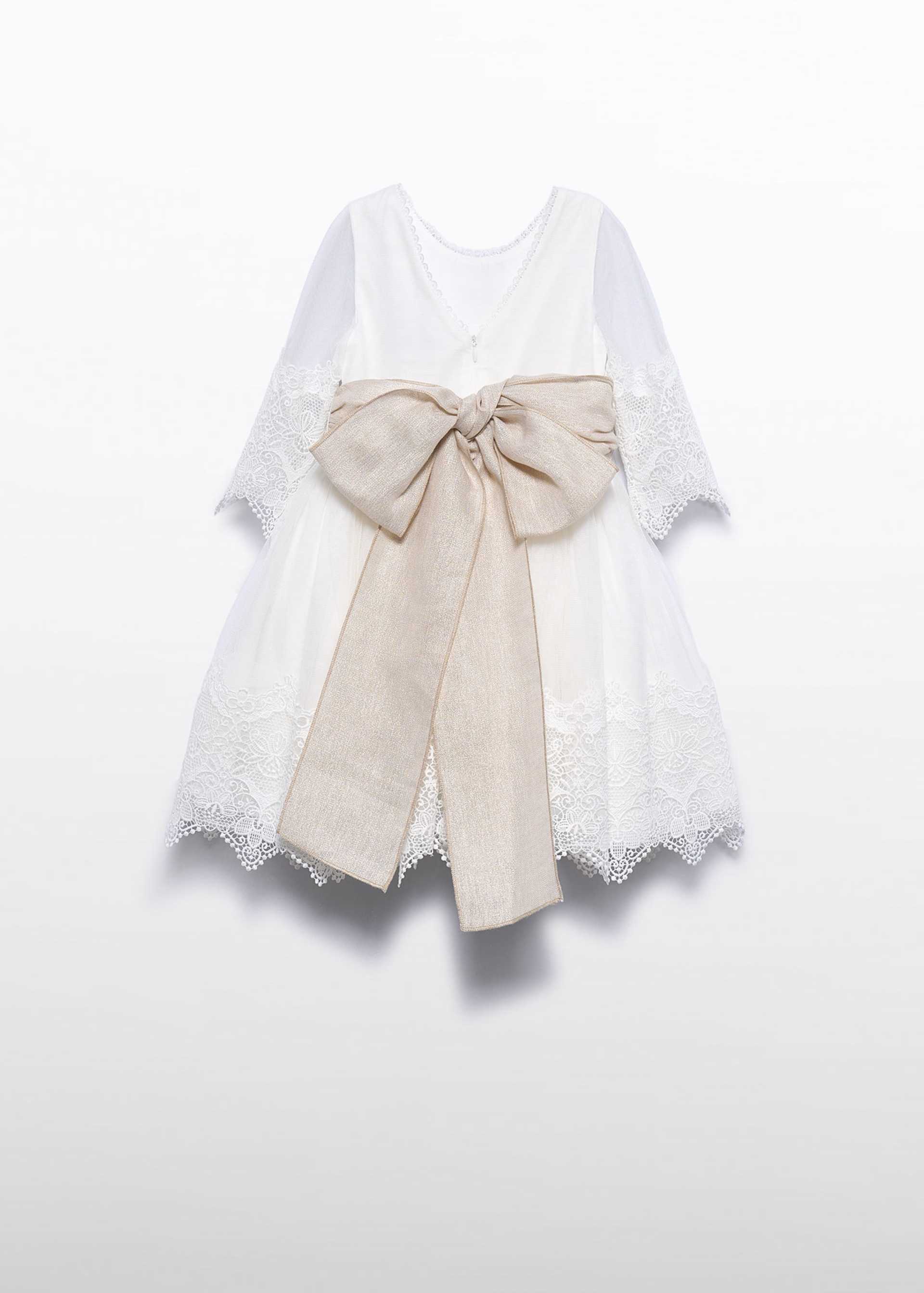 Robe en tulle brodé guipure fille