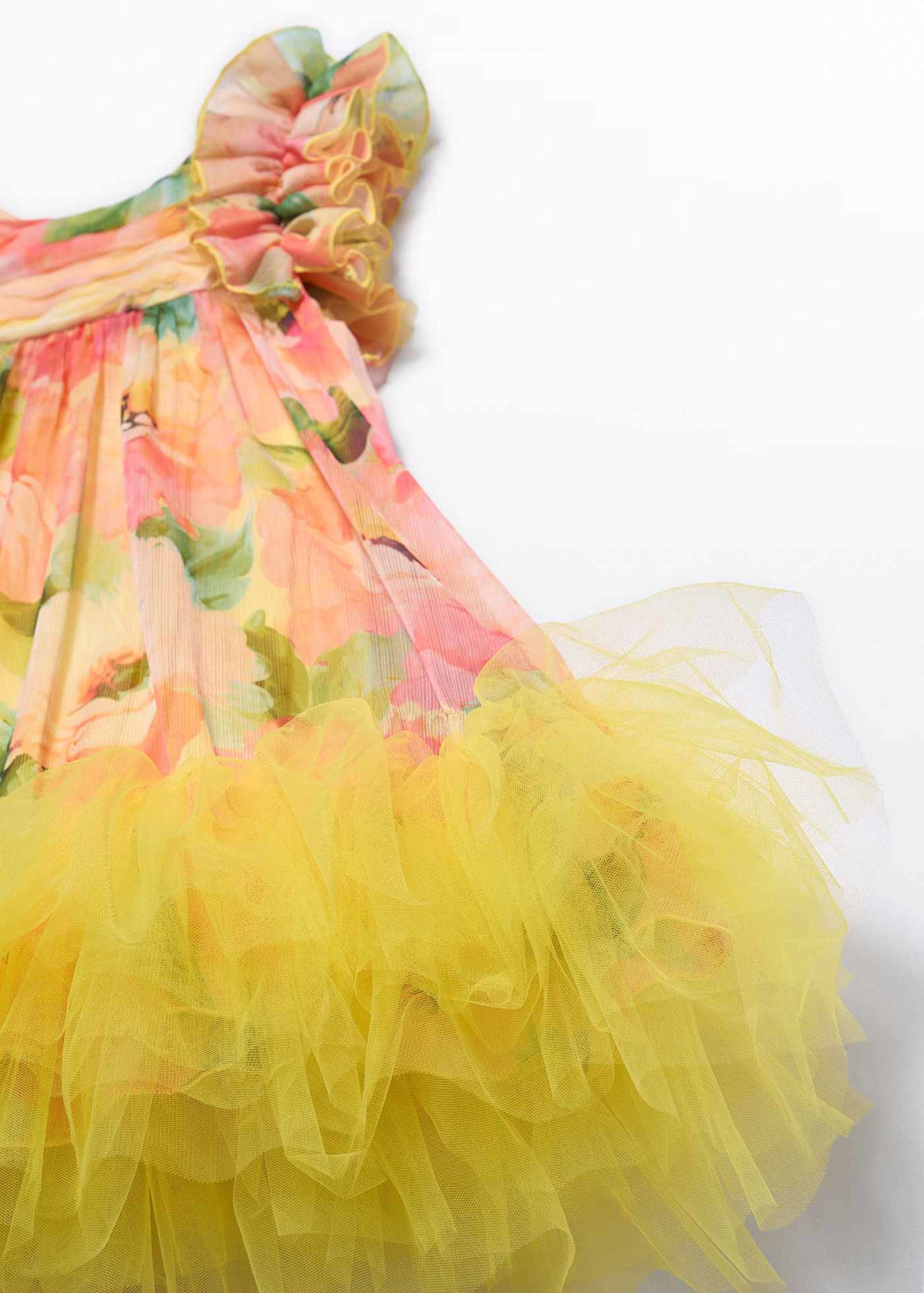 Łączona sukienka ze wzorem dla dziewczynki