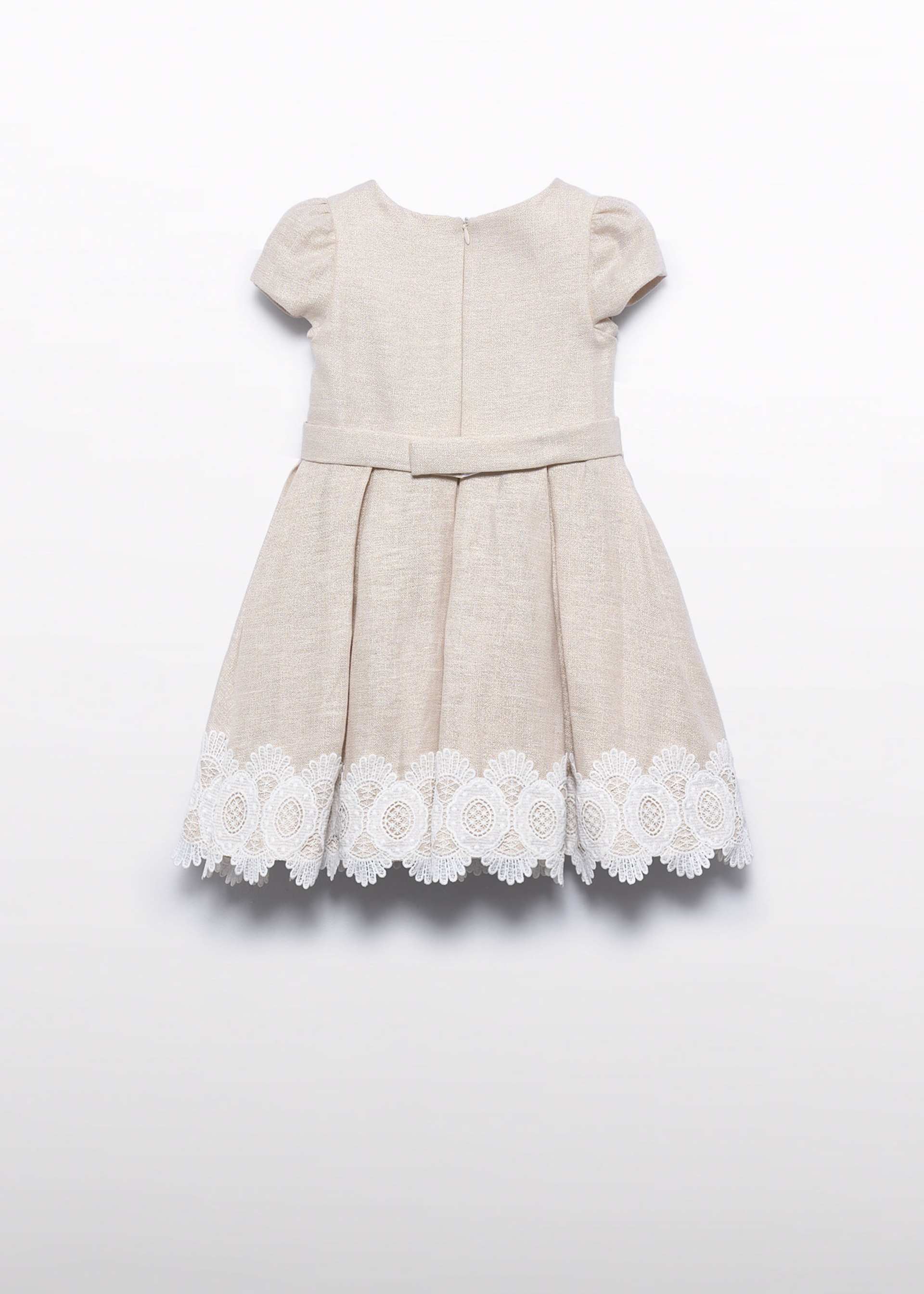 Vestido lino guipur niña