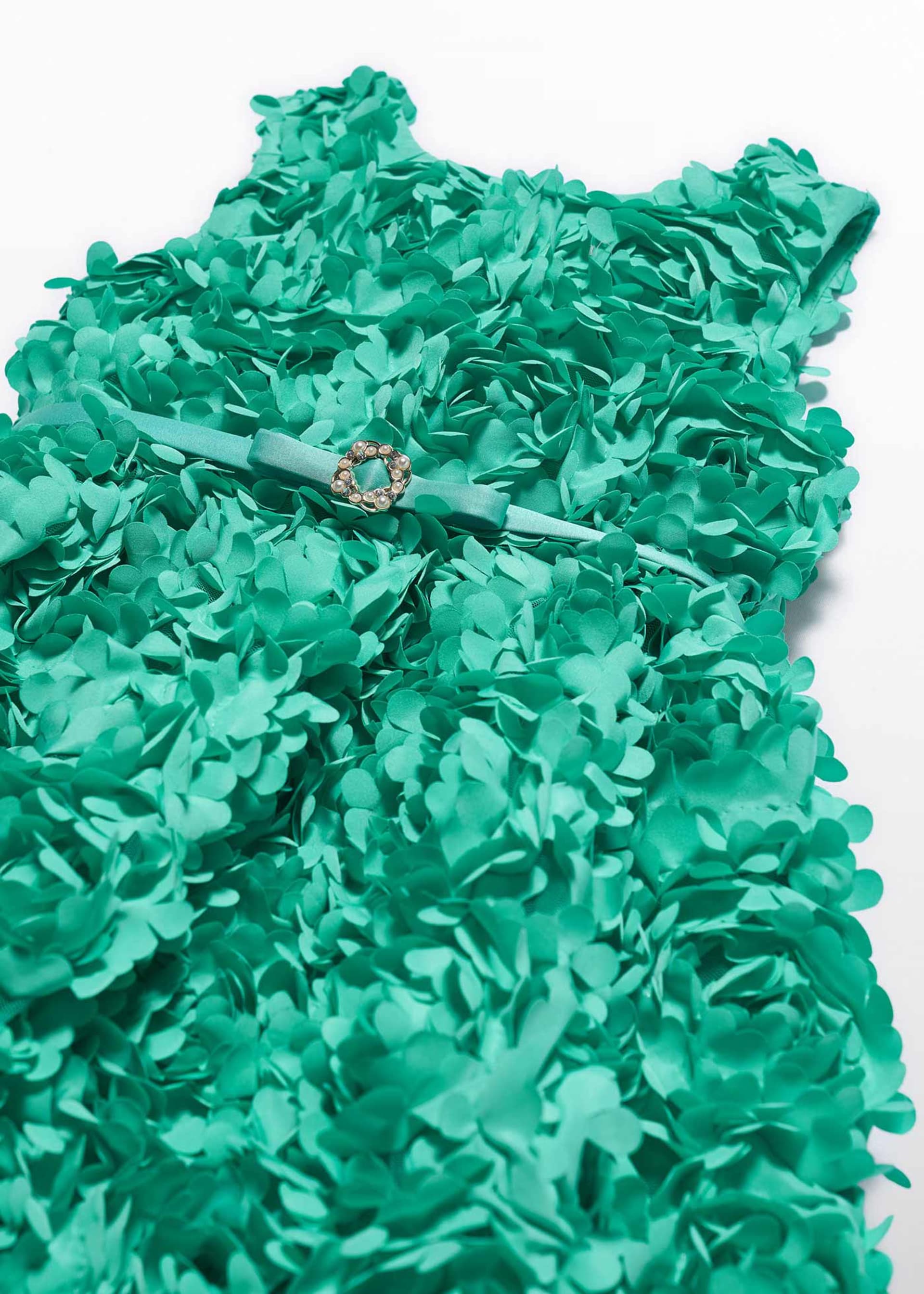 Girl 3D Floral Belted Dress