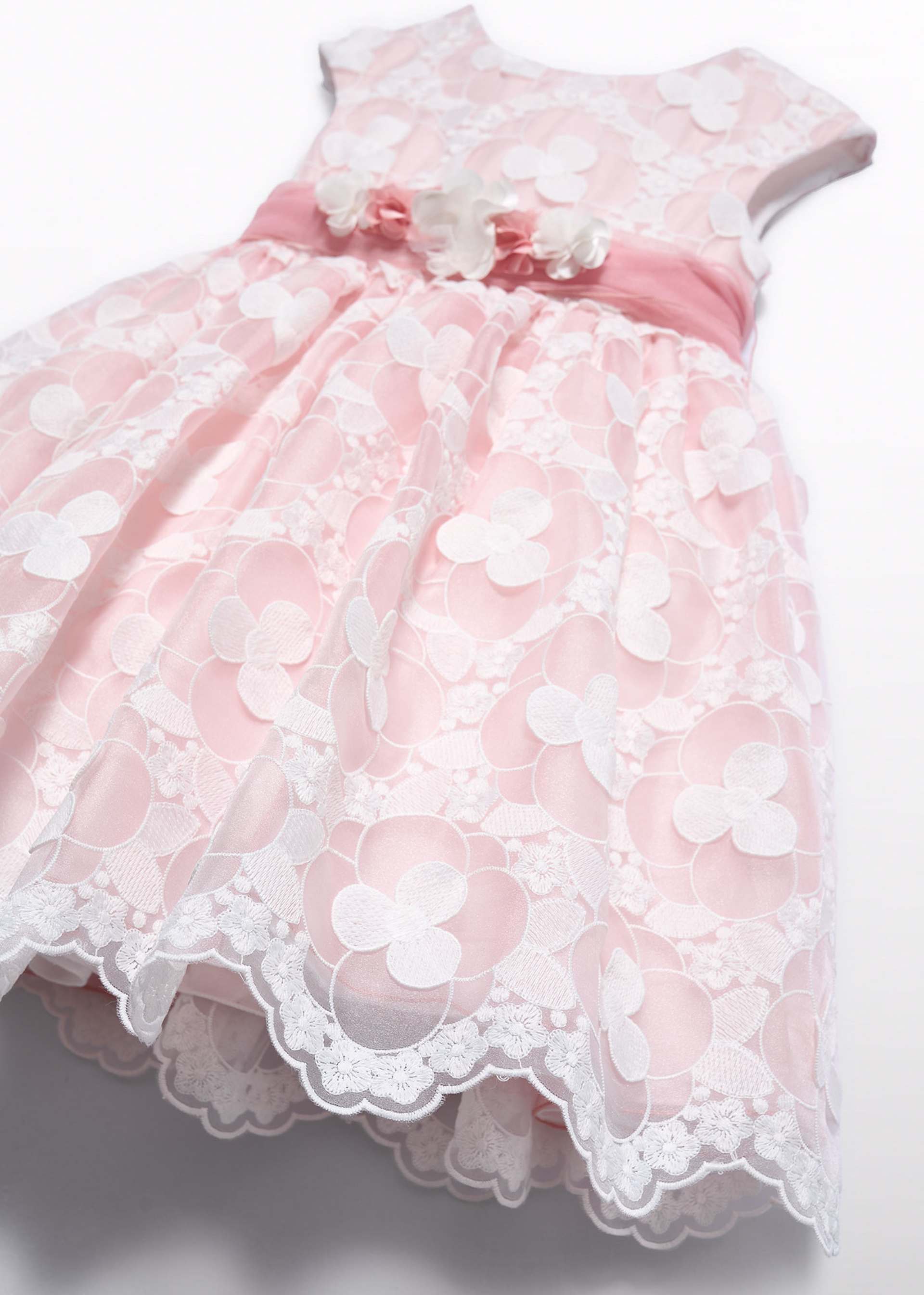 Robe en organza brodée fille
