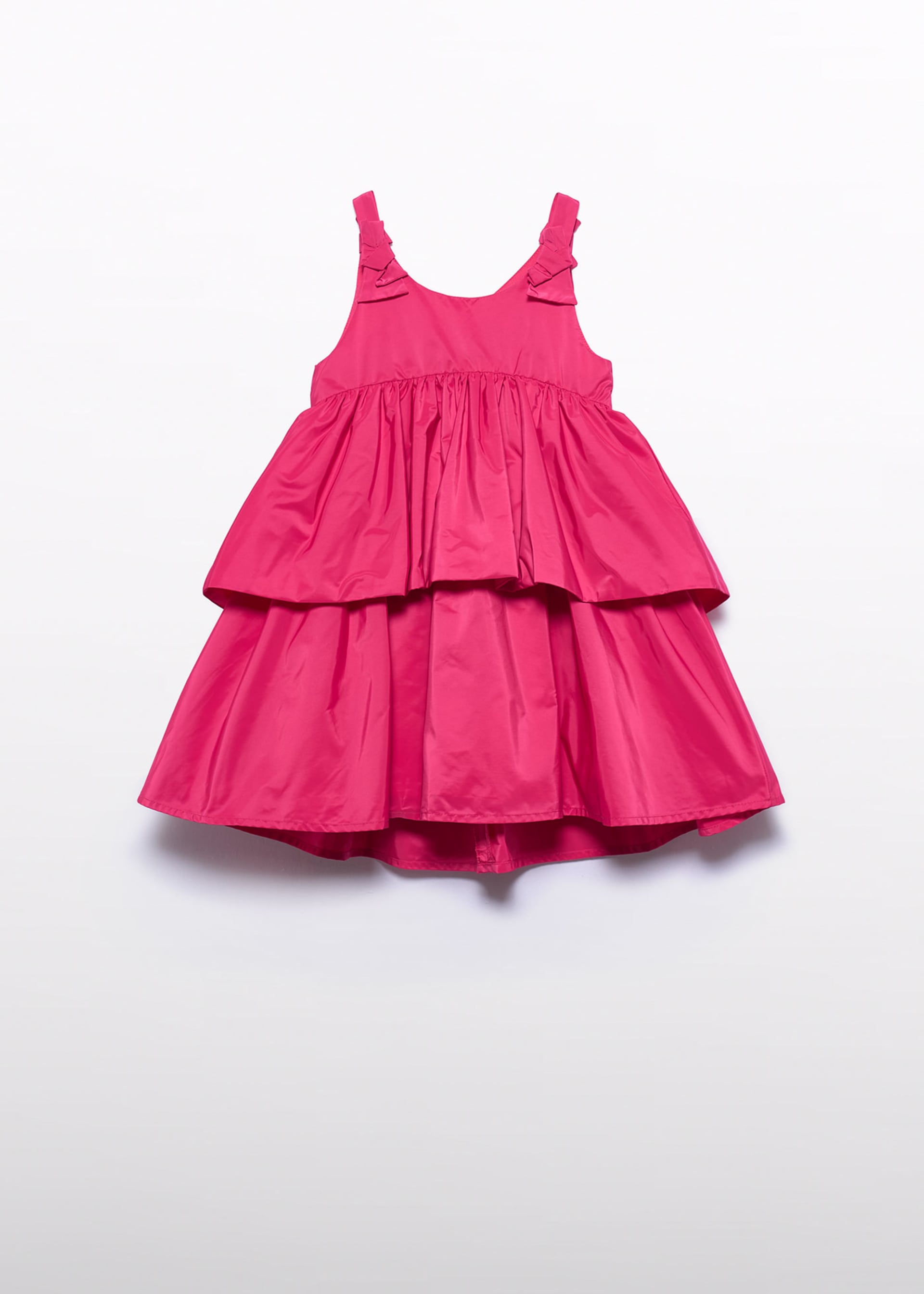 Vestido tafetá folhos menina