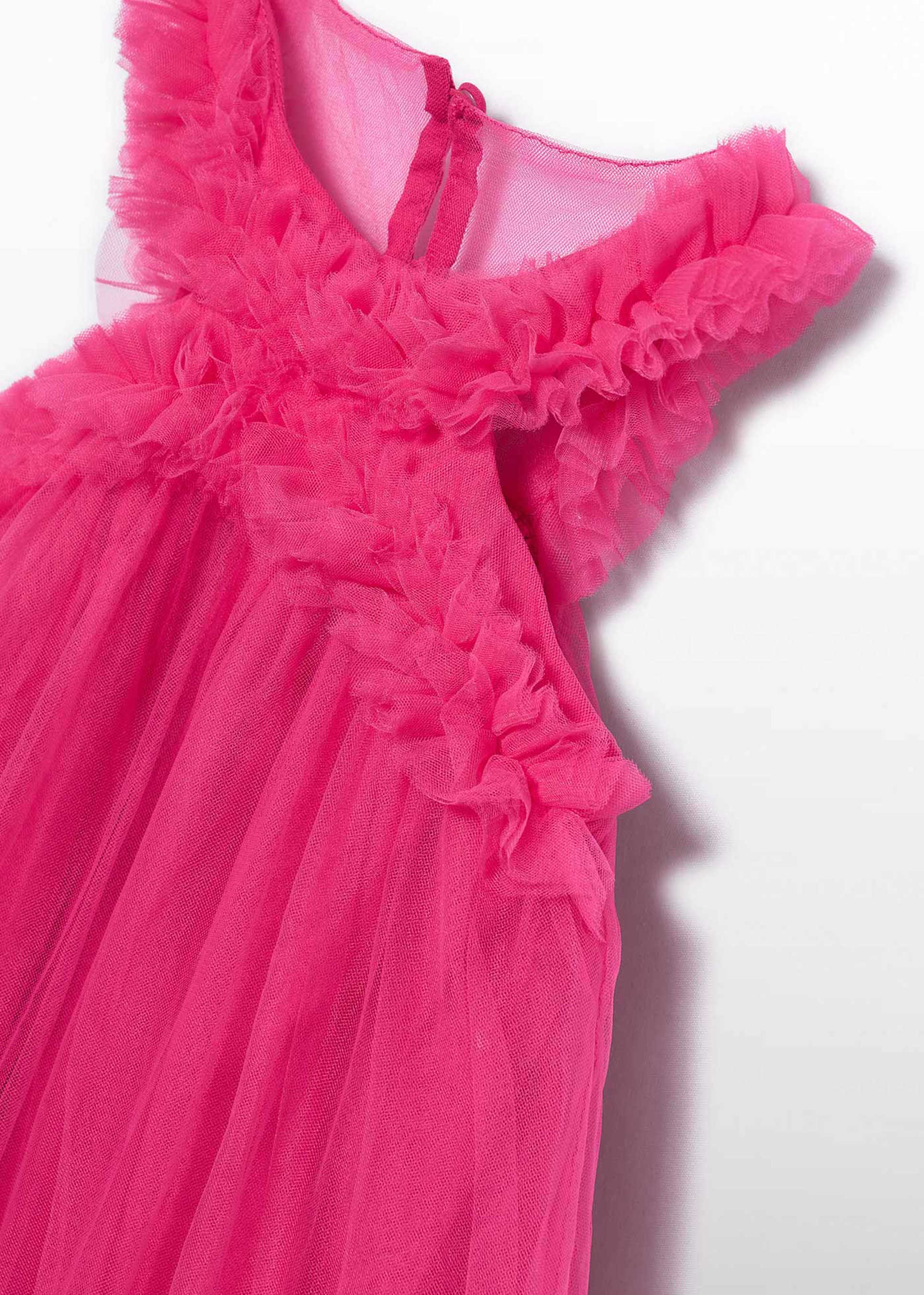Vestido tule folhos menina