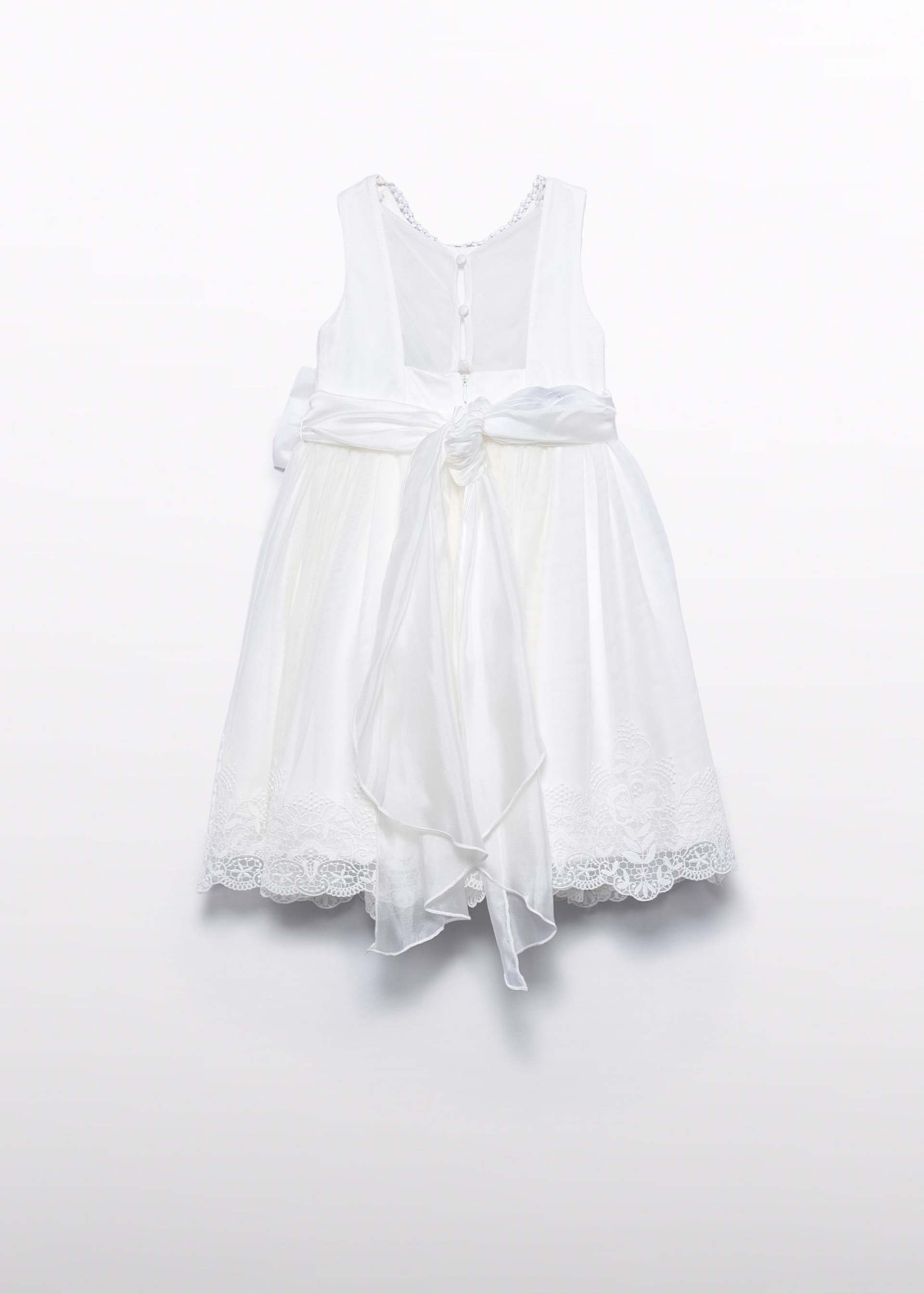 Robe en tulle brodée nœud fille