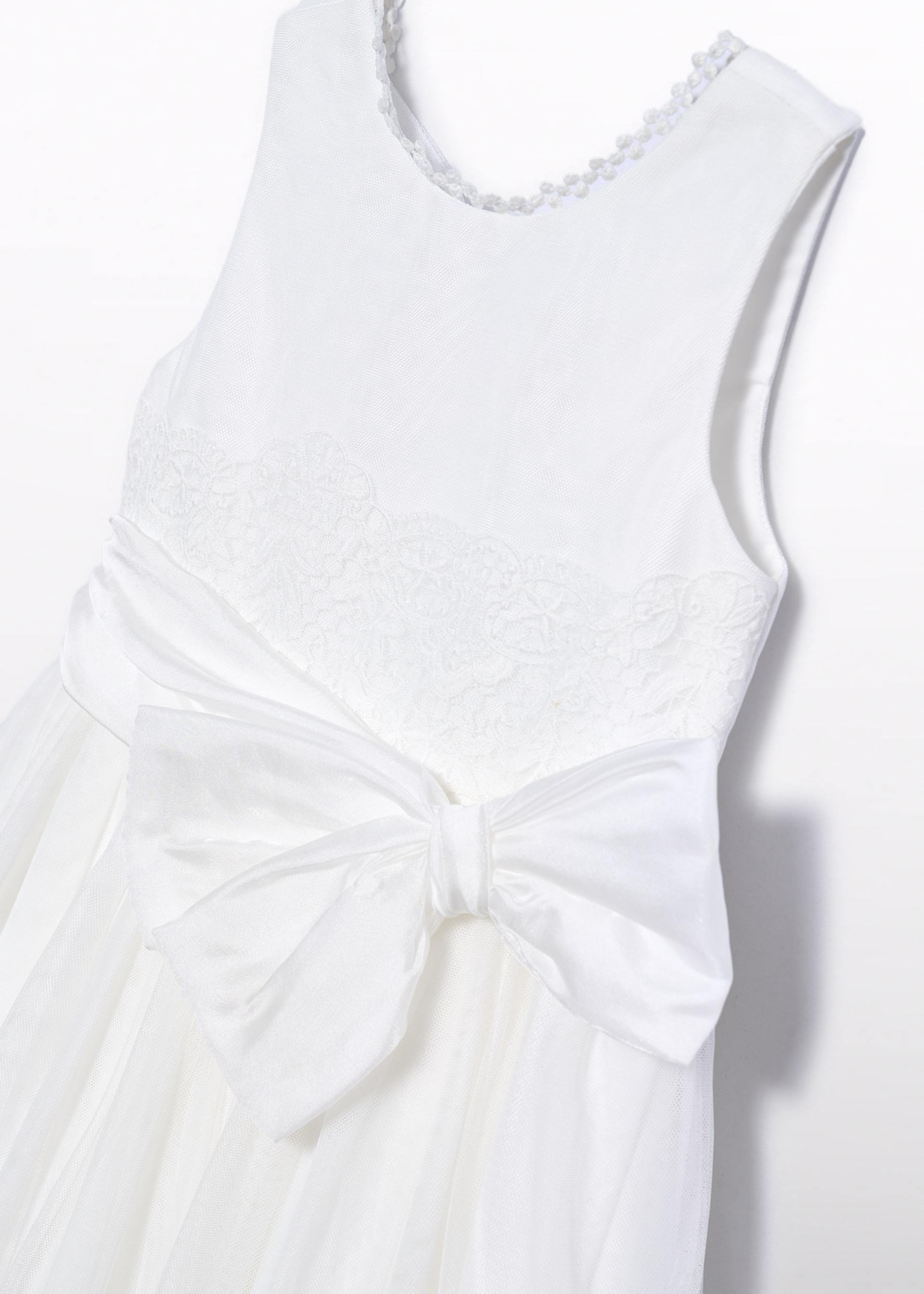Robe en tulle brodée nœud fille