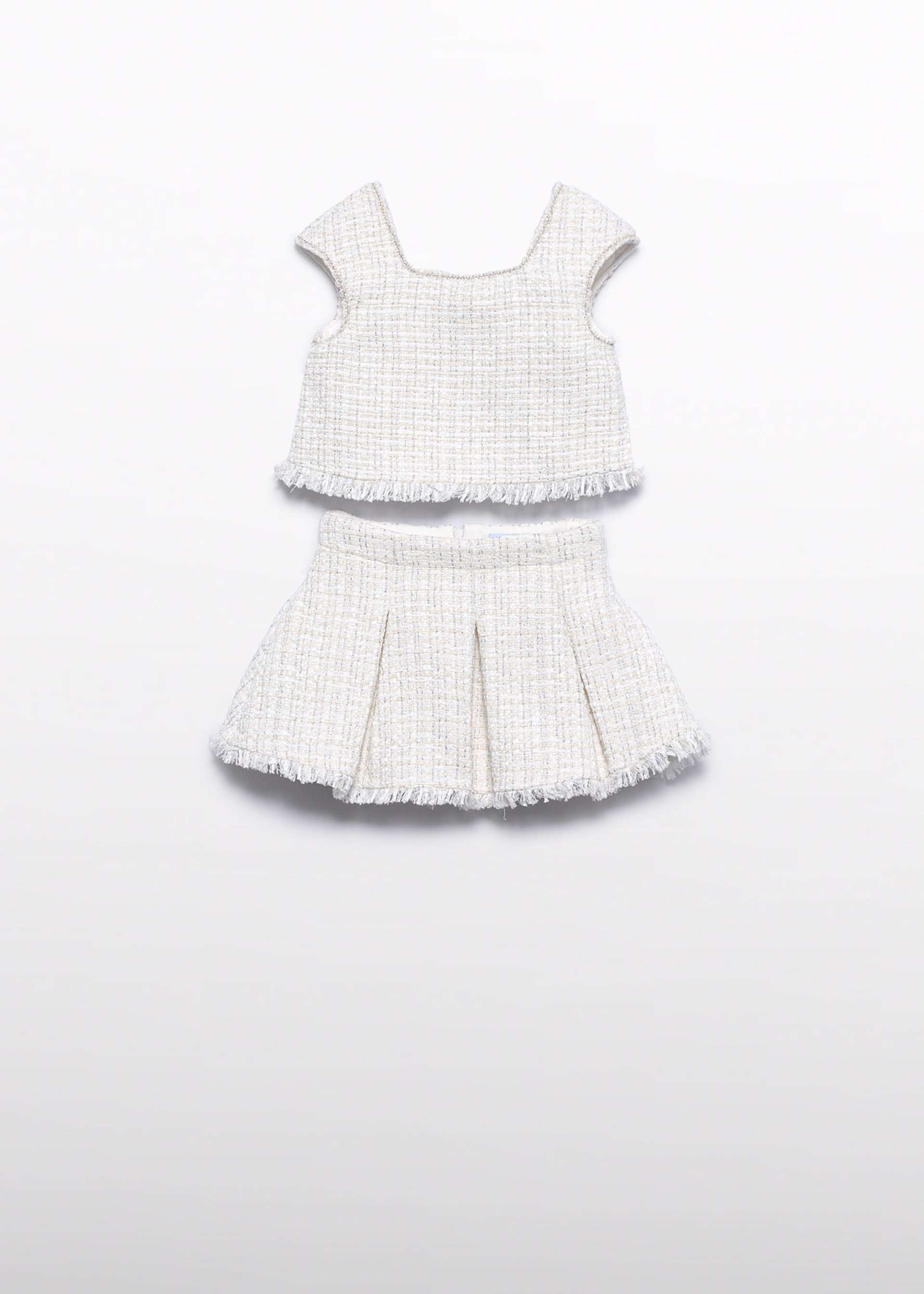 Girls' tweed skirt set