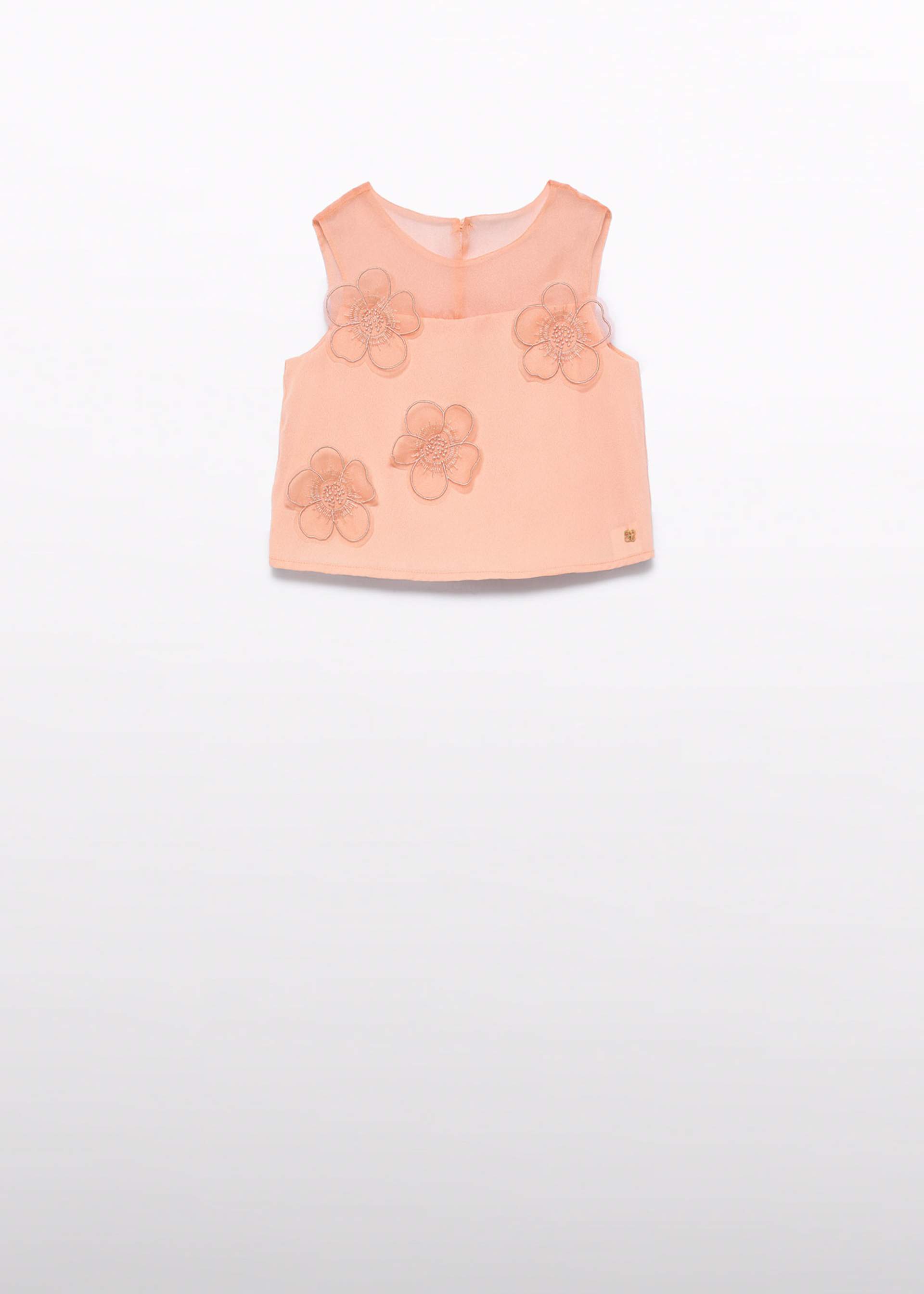 Top with 3D floral gauze