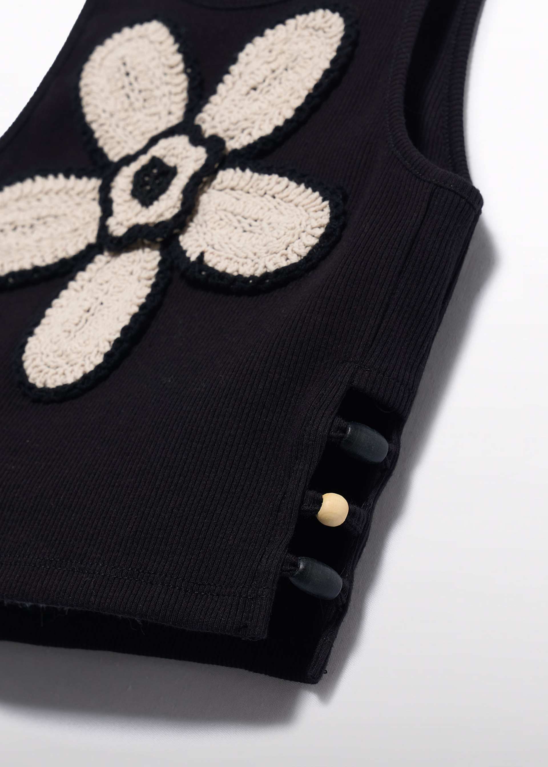 Girl Floral Crochet Knit Top