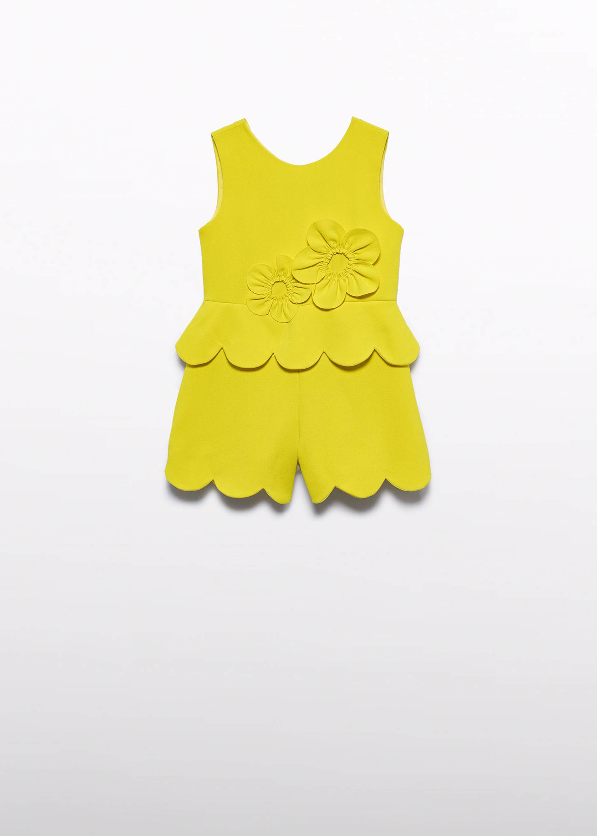 Mono corto crepe flores 3d niña