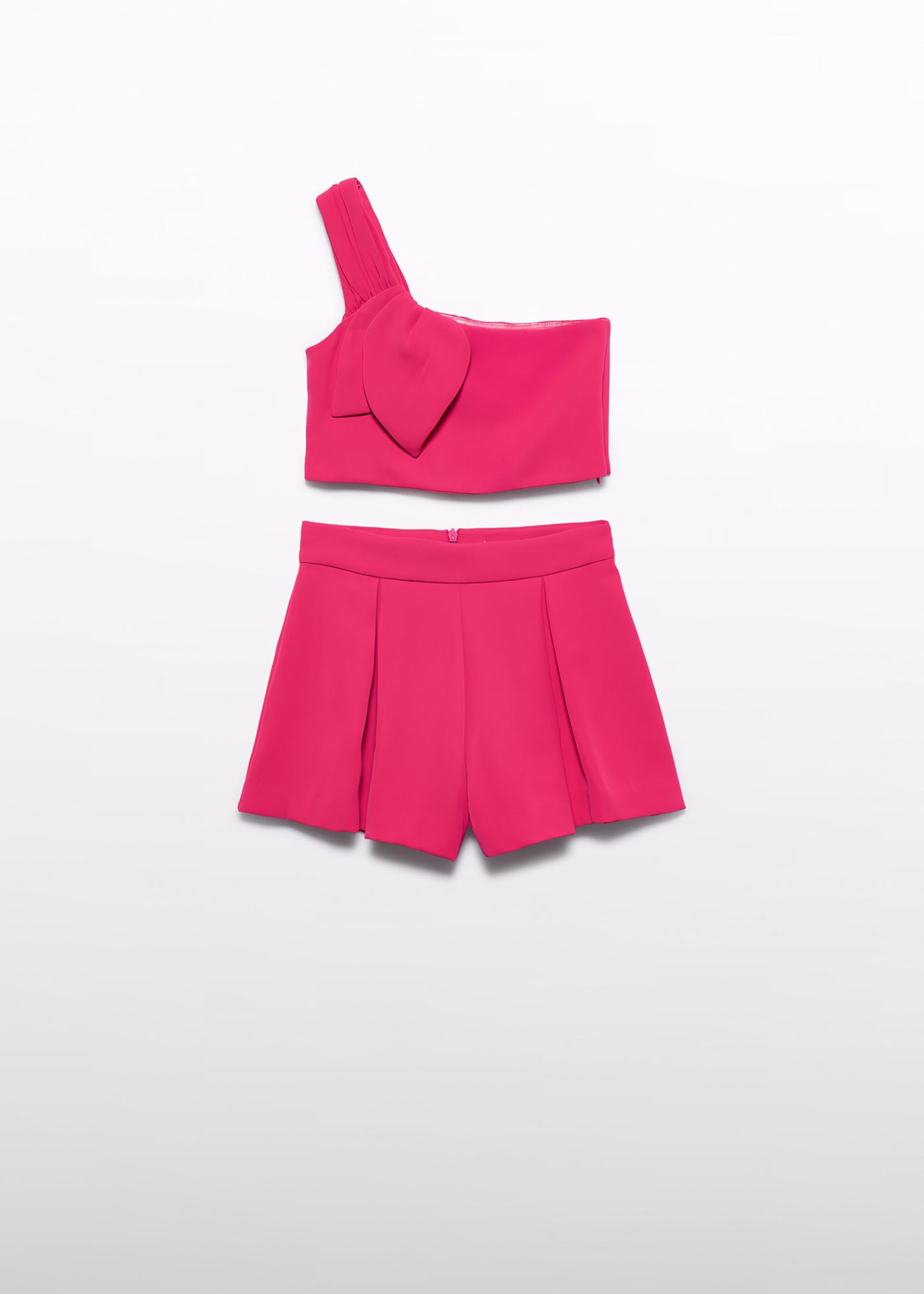 Conjunto bermuda assimétrico crepe menina