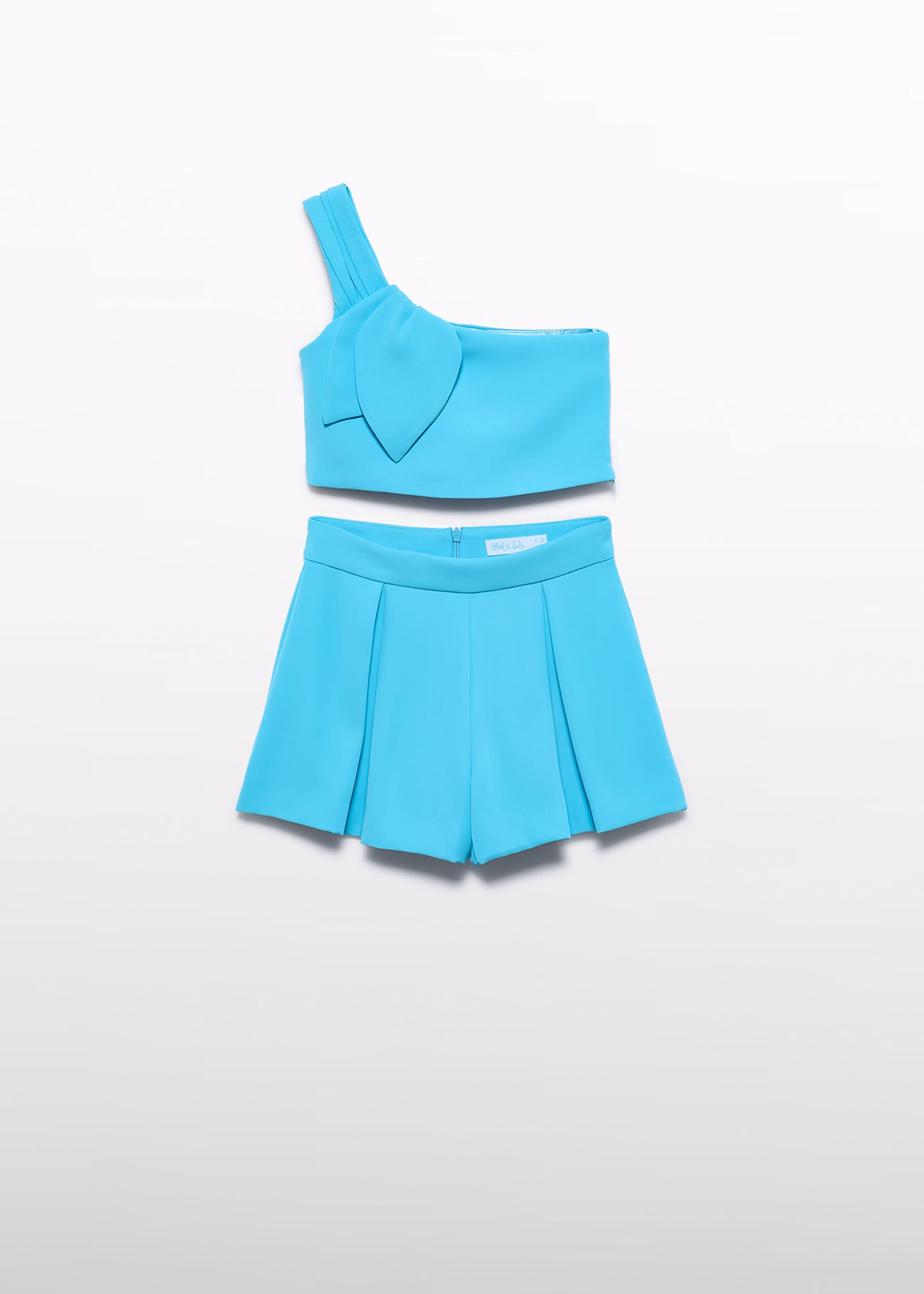 Conjunto bermuda assimétrico crepe menina Conjunto bermuda assimétrico crepe menina