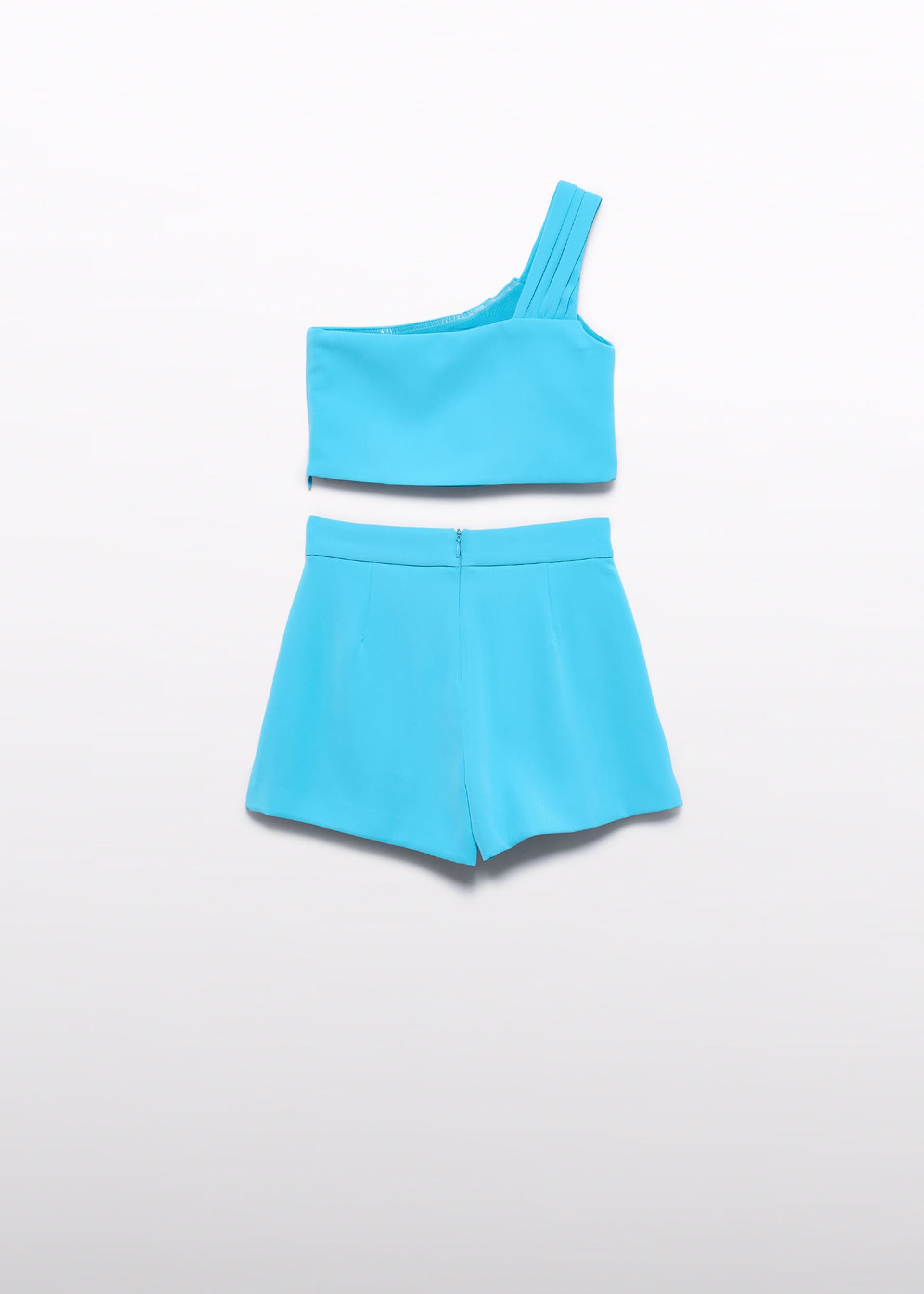 Asymmetrical crepe Bermuda shorts set for girls