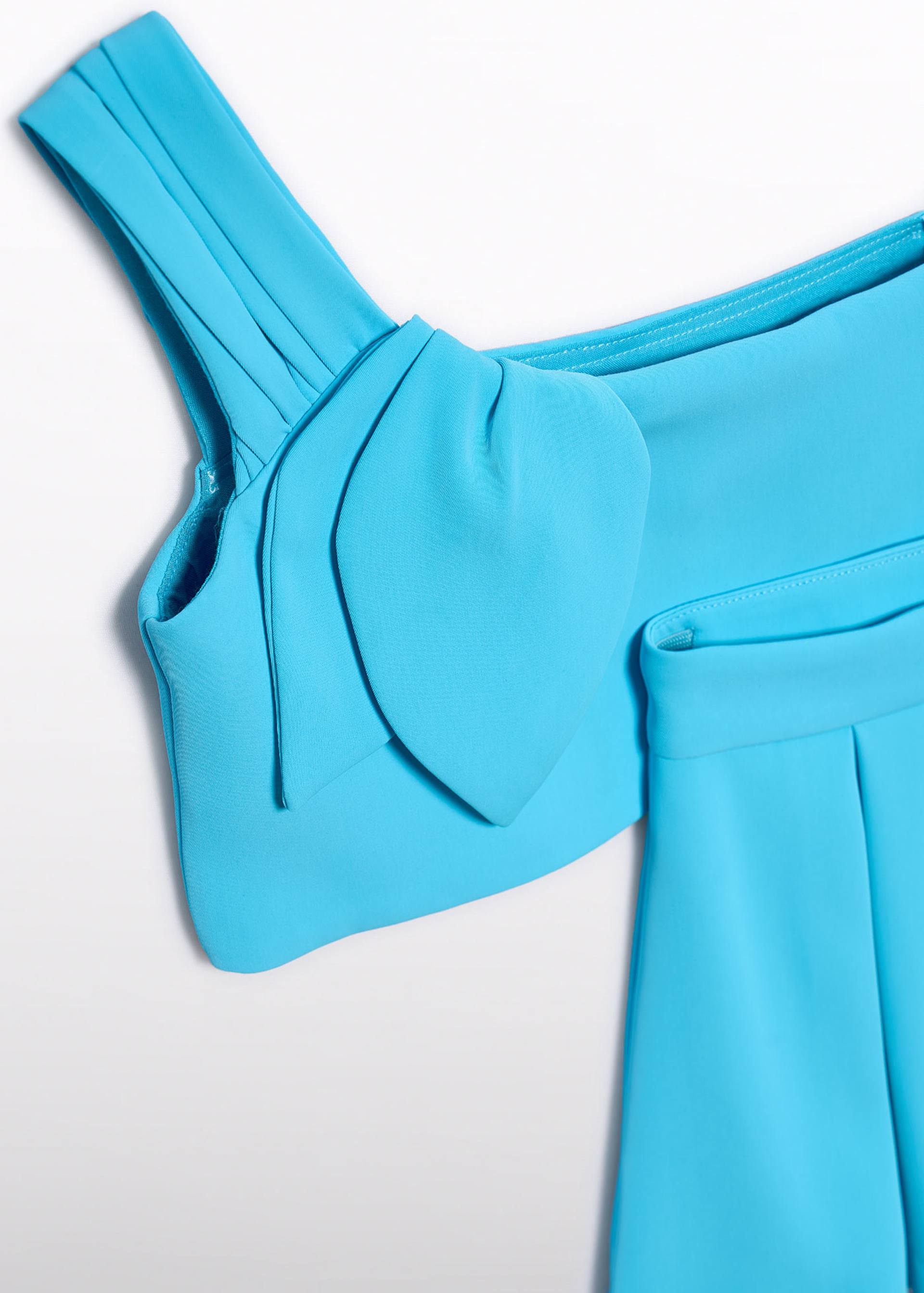 Asymmetrical crepe Bermuda shorts set for girls