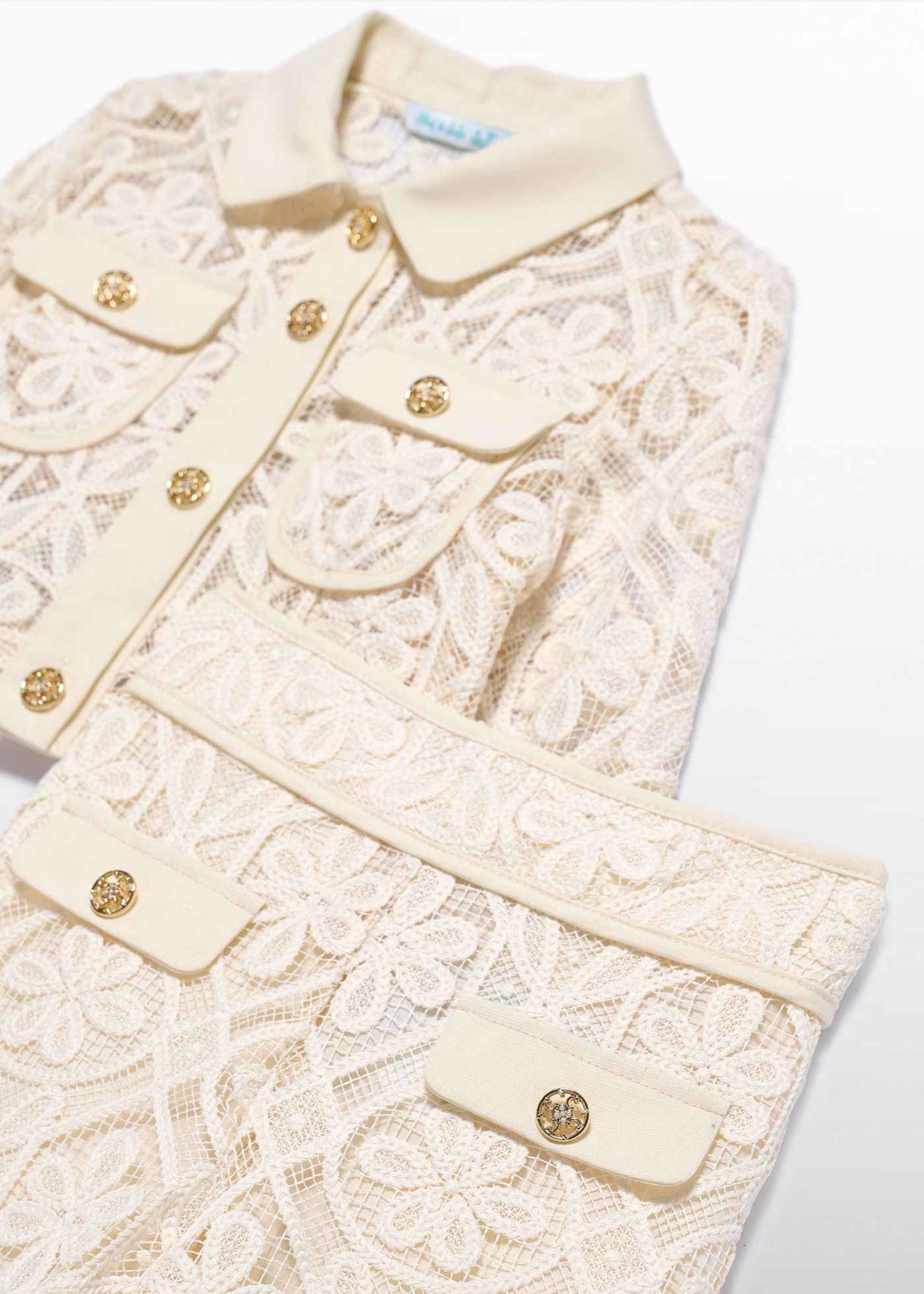 Κοστούμι παντελόνι culotte γκιπούρ κορίτσι